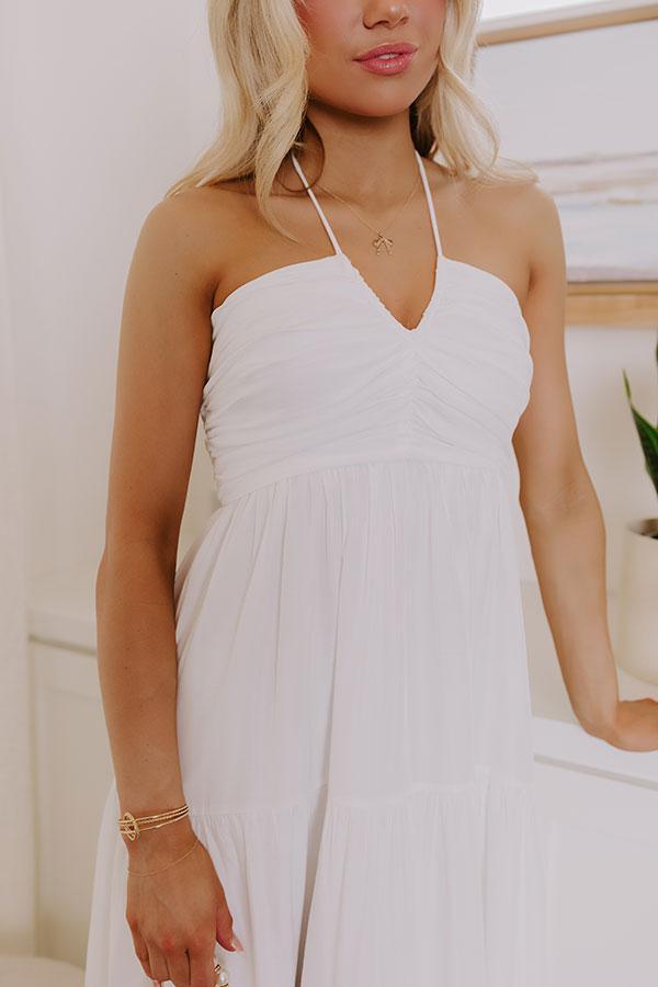 Coastal Views Halter Midi Dress in White Product Image