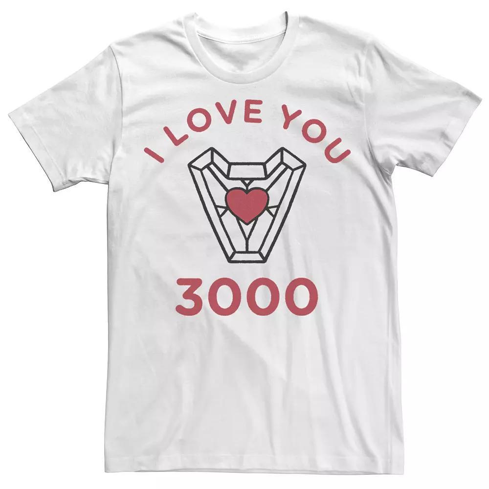 Men's Marvel Iron Man I Love You 3000 Arc Reactor Tee, Size: Large, White Product Image