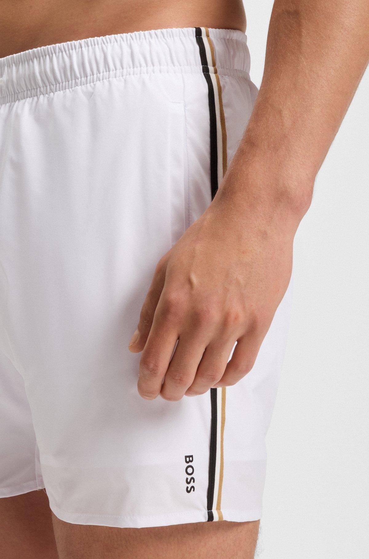Swim shorts with signature stripe and logo Product Image