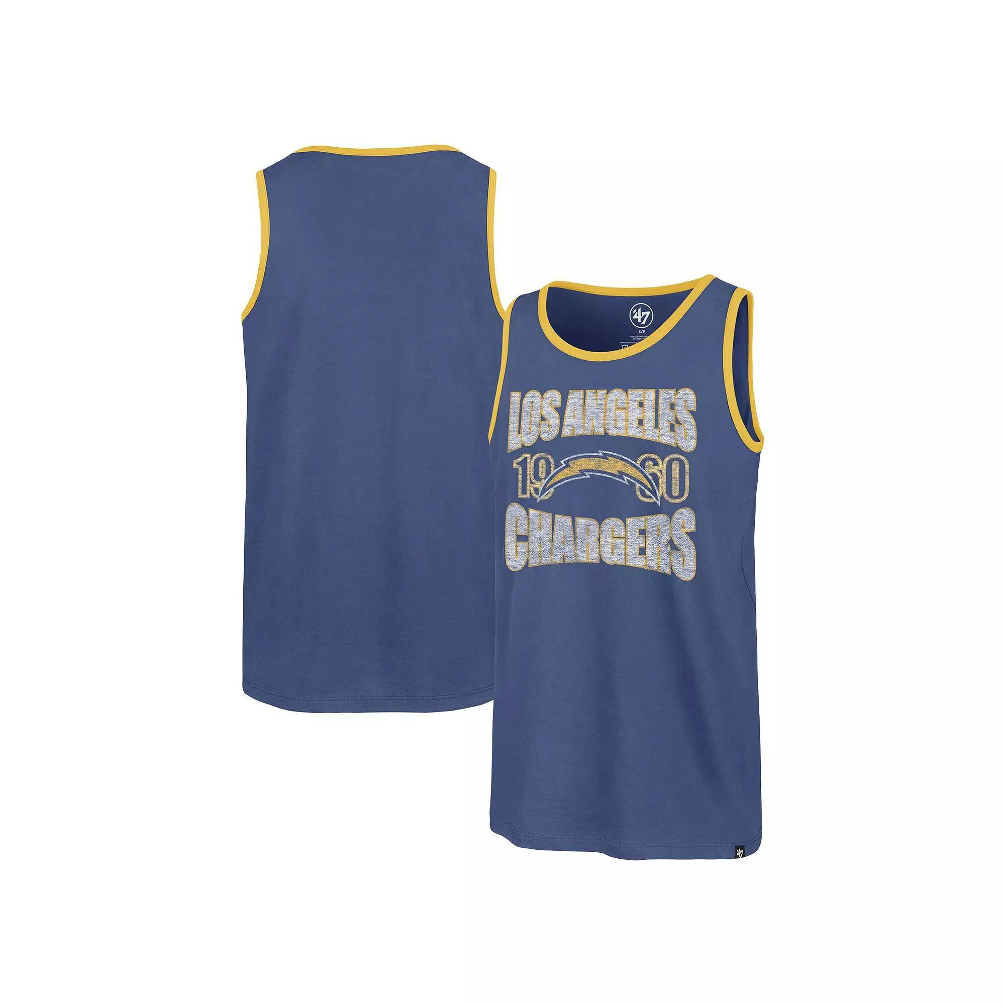 Men's '47 Royal Los Angeles Chargers Upload Franklin Tank Top, Size: Small, Blue Product Image