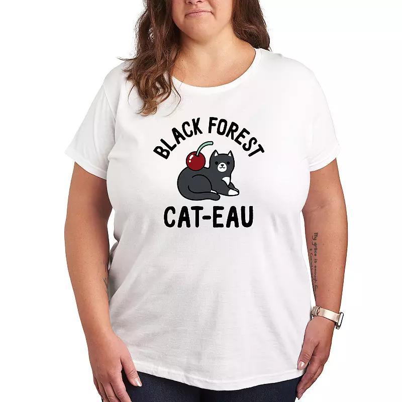 Plus Black Forest Cat-eau Graphic Tee, Womens Product Image