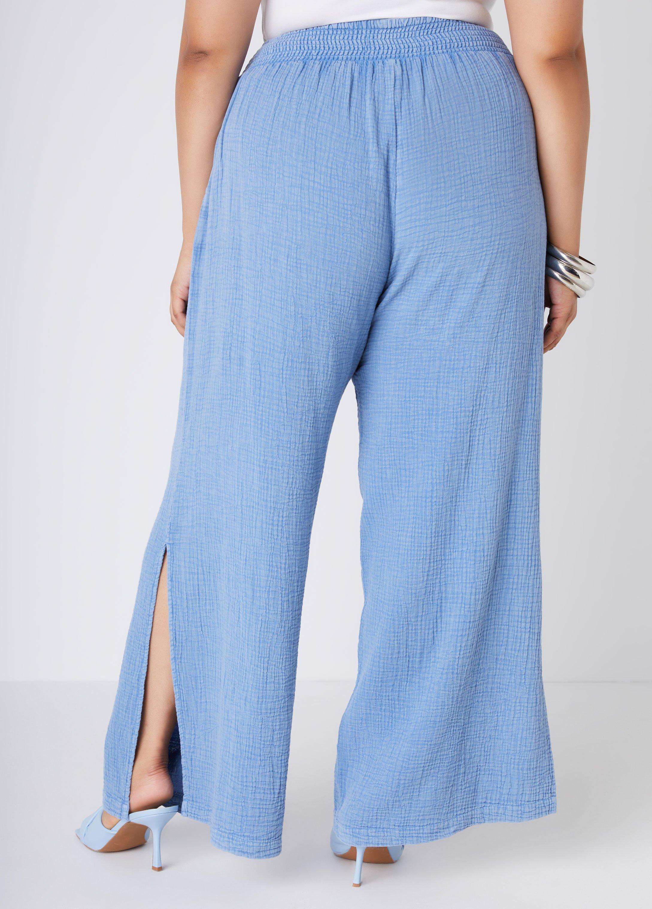 Side Split Cotton Gauze Pants Product Image