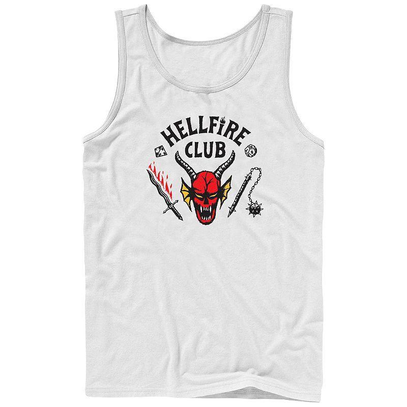 Men's Netflix Stranger Things Hellfire Club Logo Graphic Tank Top, Size: Small, Grey Product Image