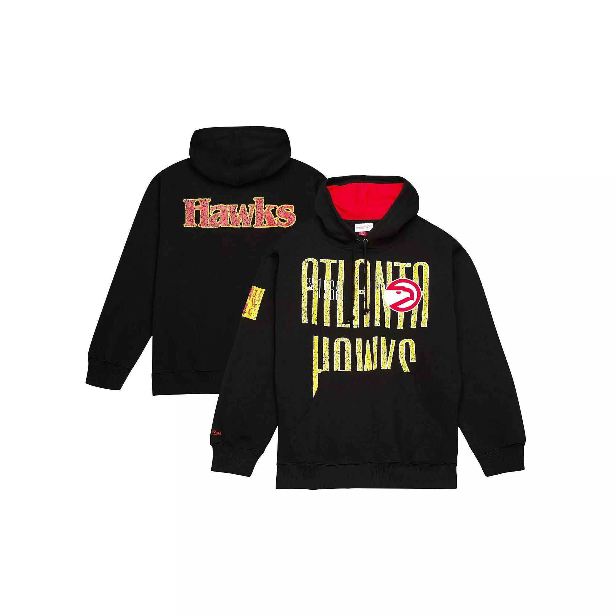 Men's Mitchell & Ness Black Atlanta Hawks Hardwood Classics OG 2.0 Pullover Hoodie,  Product Image