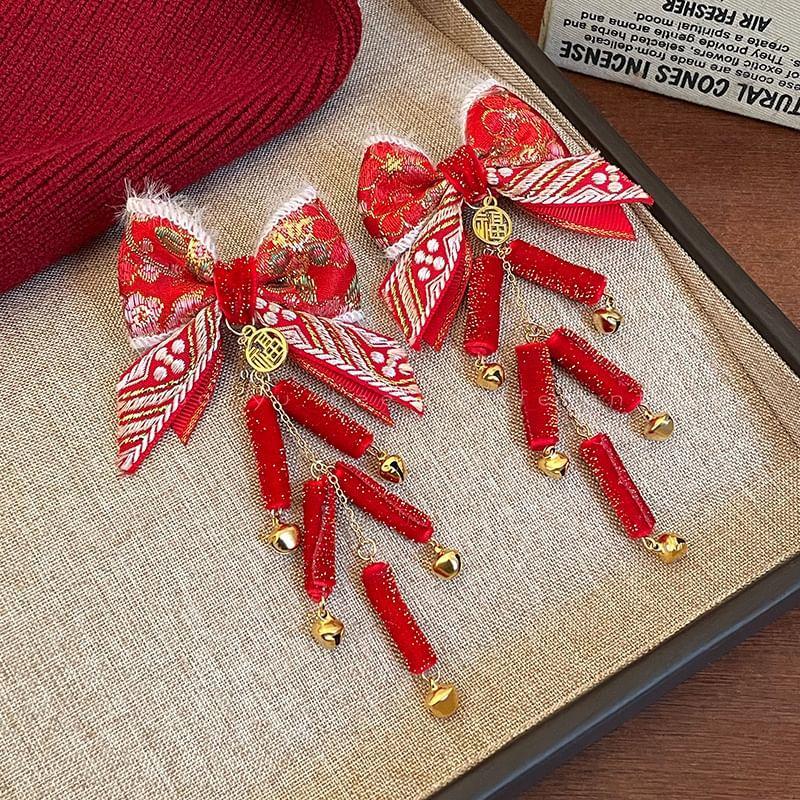 Set of 2: Lunar New Year Bow Hair Clip Product Image