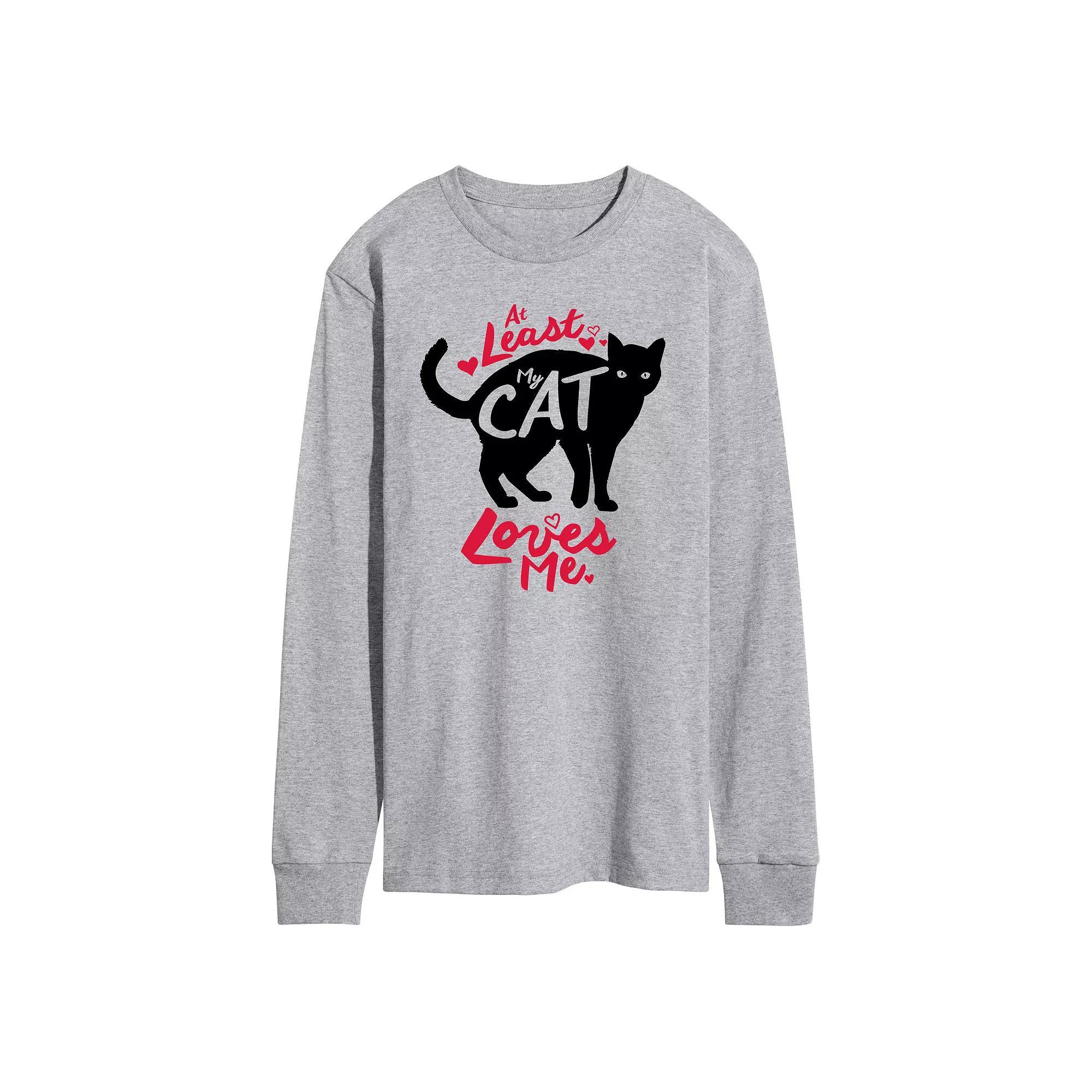 Men's At Least My Cat Loves Me Long Sleeve Tee,  Product Image