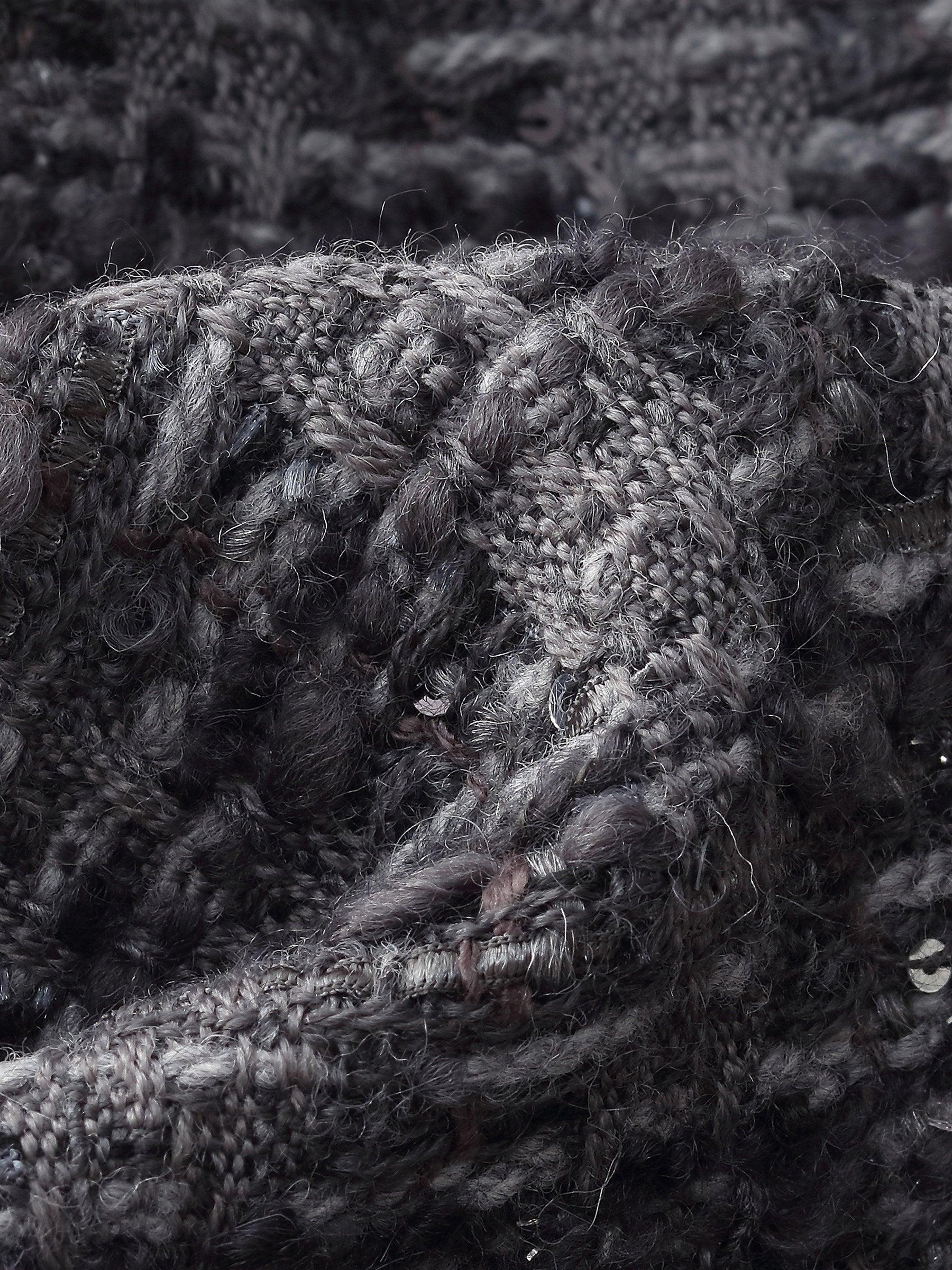 Wool Blend Sequins Tweed Women Frayed Edge Crop Jacket Product Image