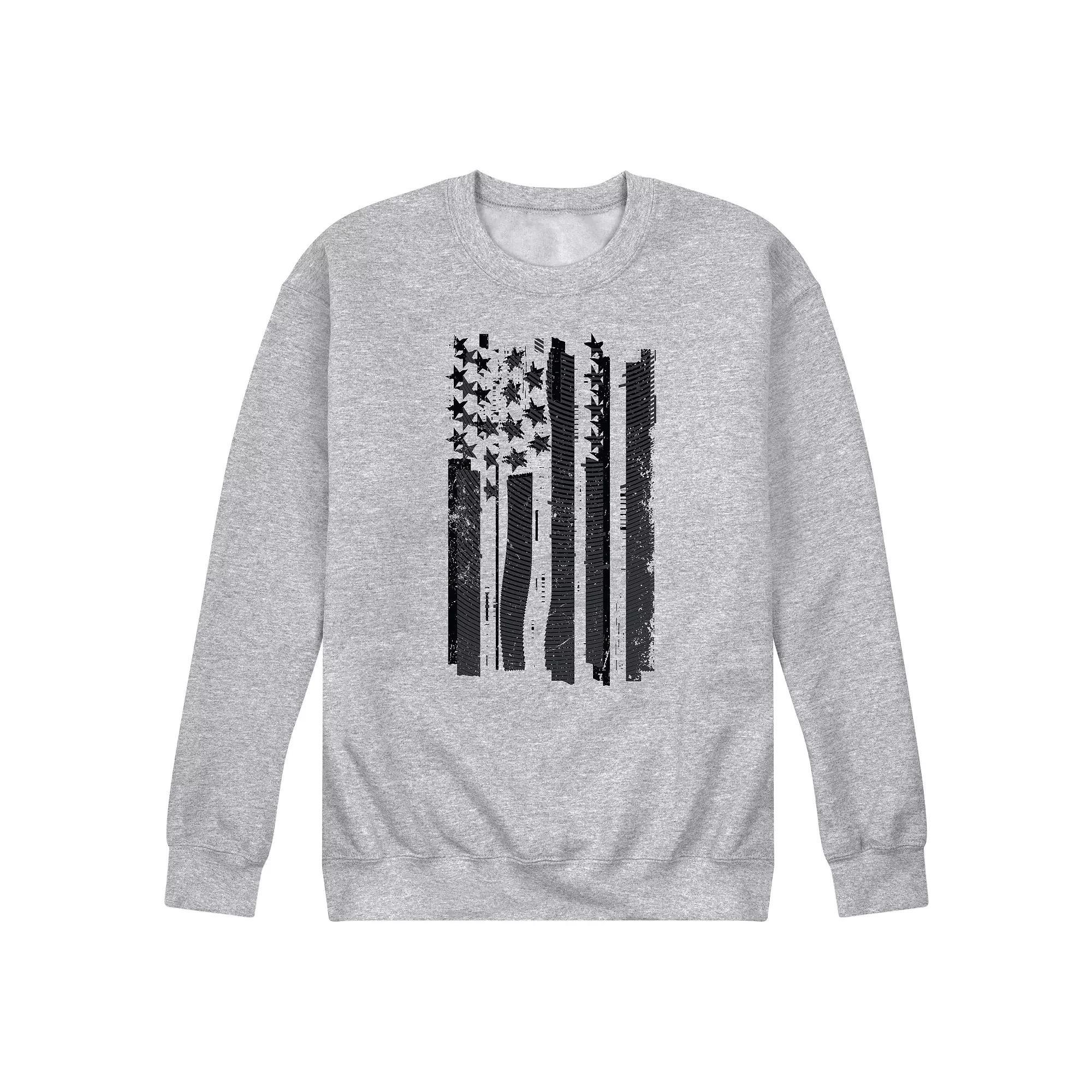 Men's Glitched Freedom Sweatshirt, Size: Medium, Gray Product Image