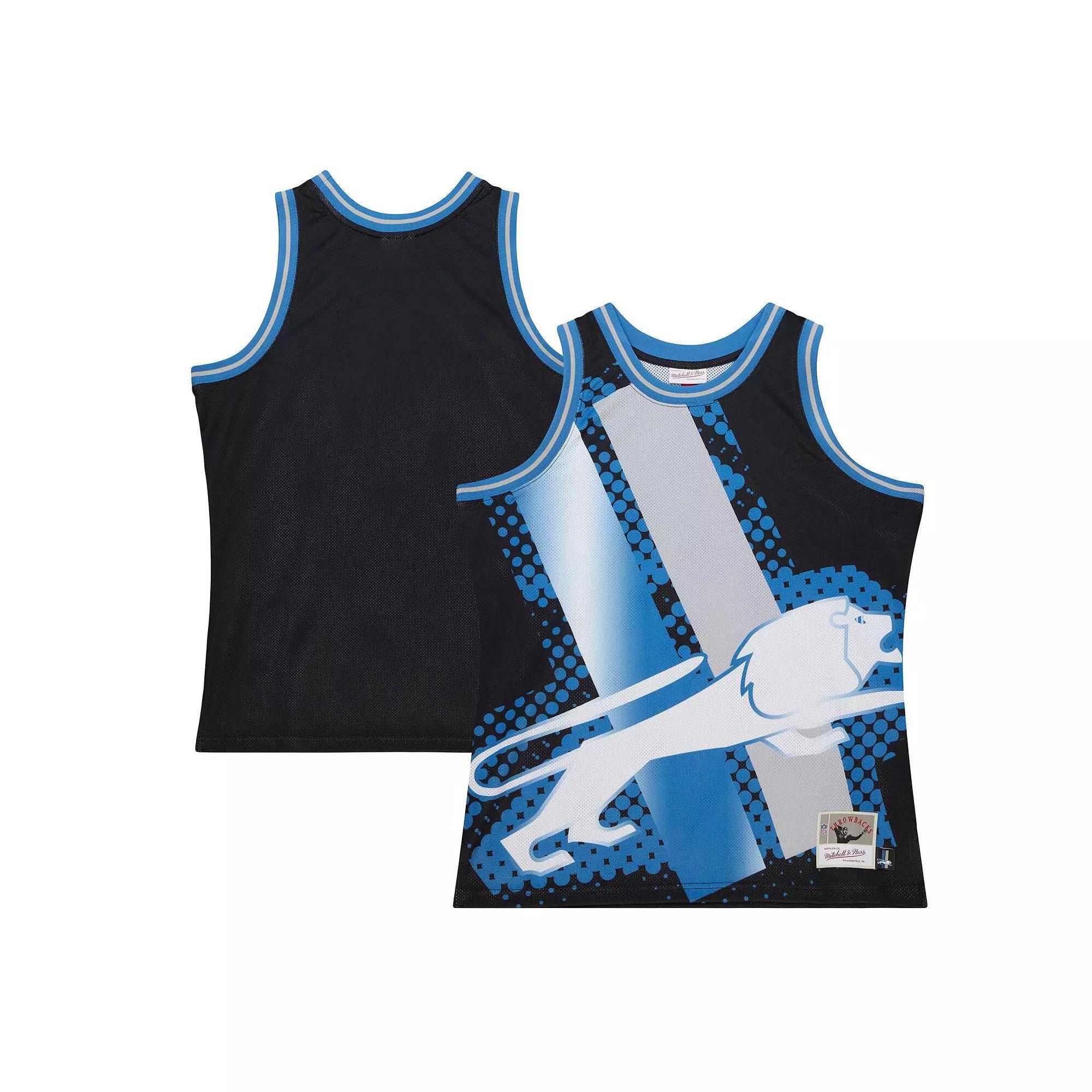 Men's Mitchell & Ness Black Detroit Lions Big Face 7.0 Fashion Tank Top, Size: Medium Product Image