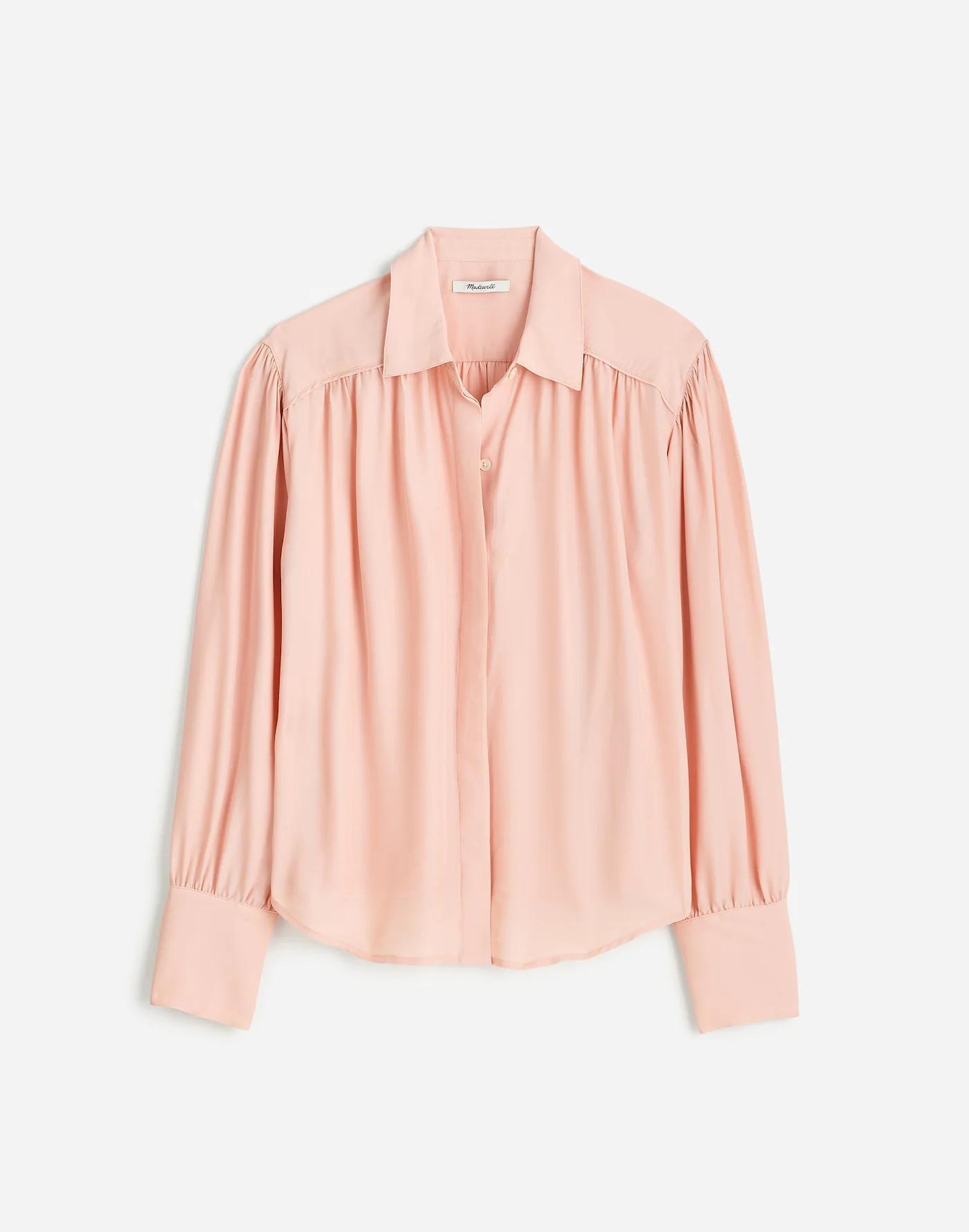 Long-Sleeve Button-Front Top Product Image