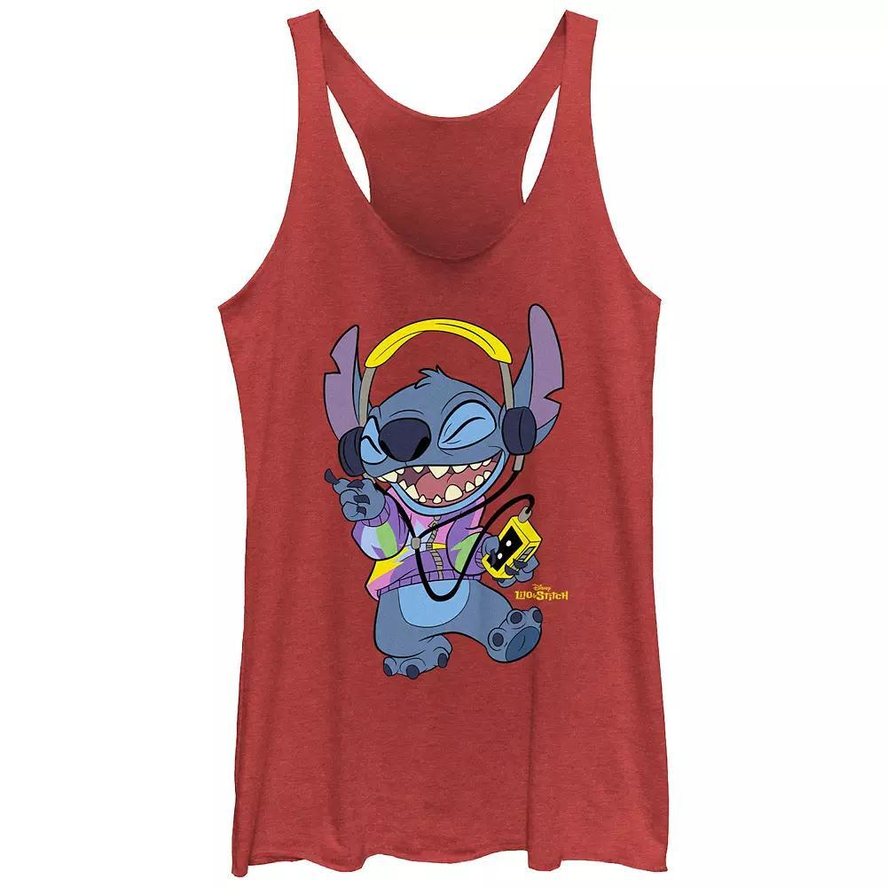 Disney's Lilo & Stitch Women's Cool Rockin' Stitch Tri-Blend Racerback Tank Top, Girl's,  Product Image
