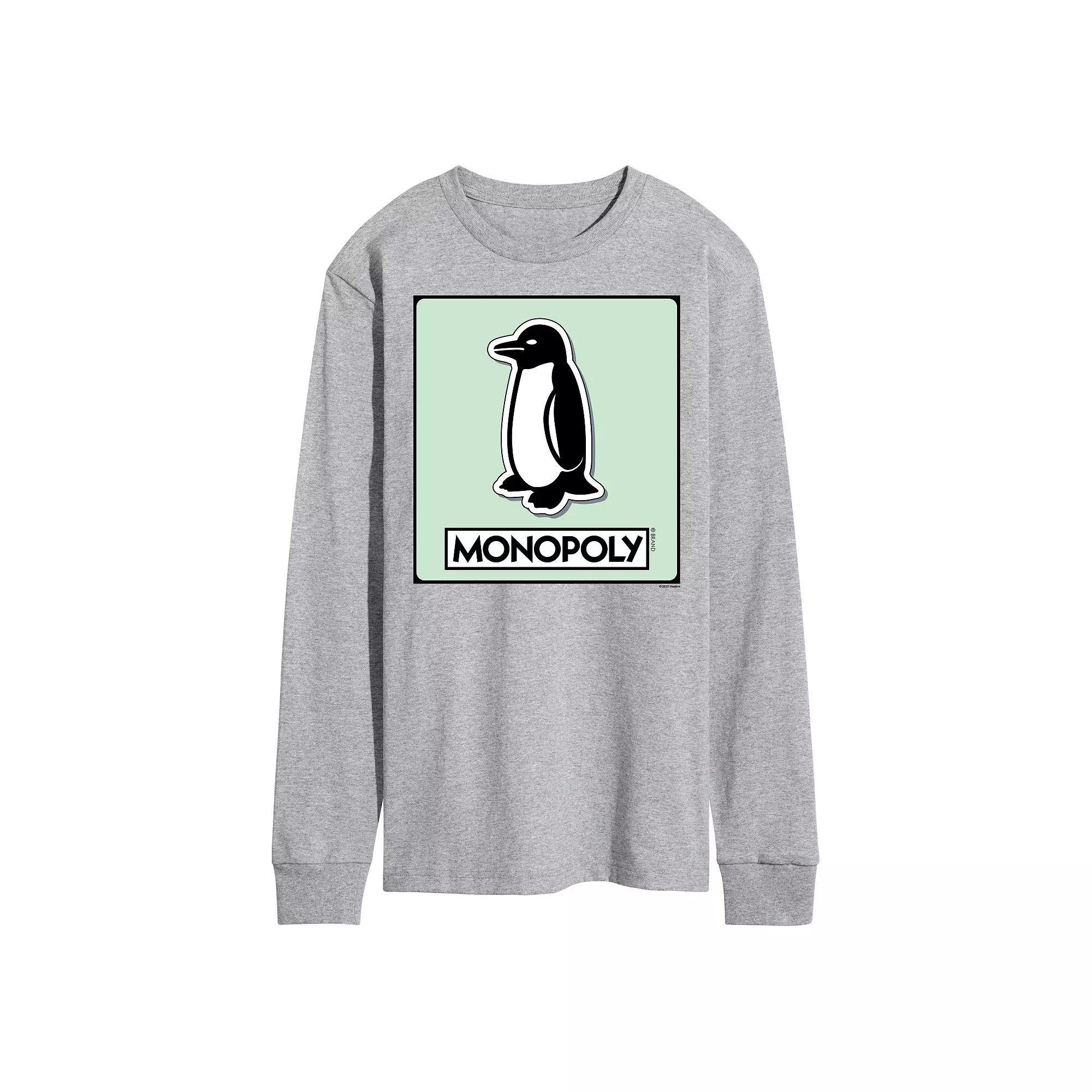 Men's Monopoly Penguin Game Token Long Sleeve Graphic Tee,  Product Image