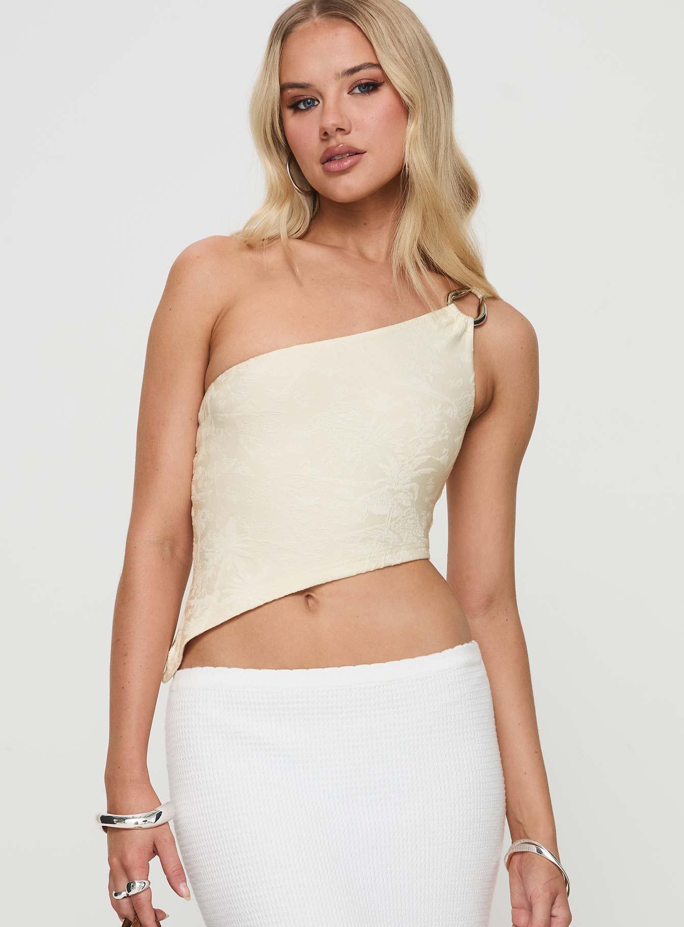 Toomba One Shoulder Top Ivory Product Image