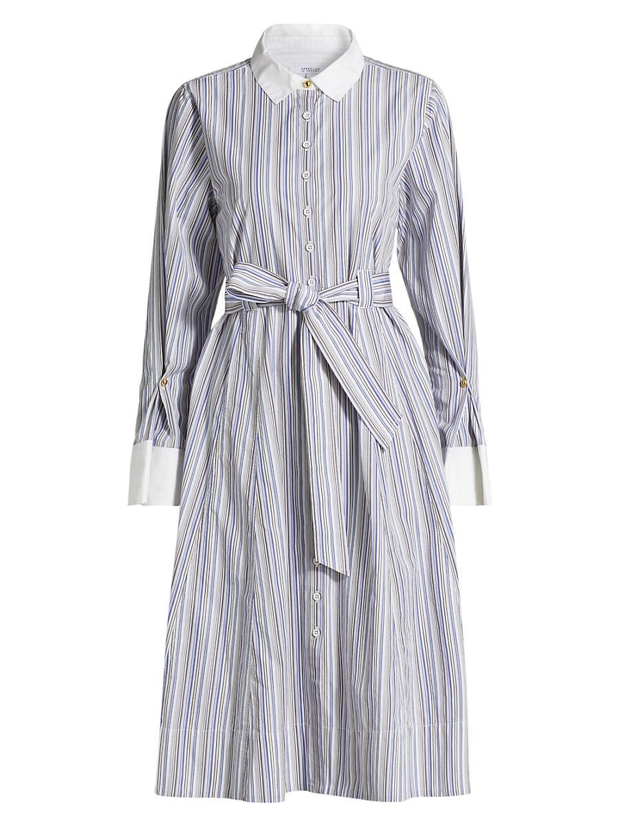 Womens Alana Striped Cotton Long-Sleeve Shirtdress Product Image