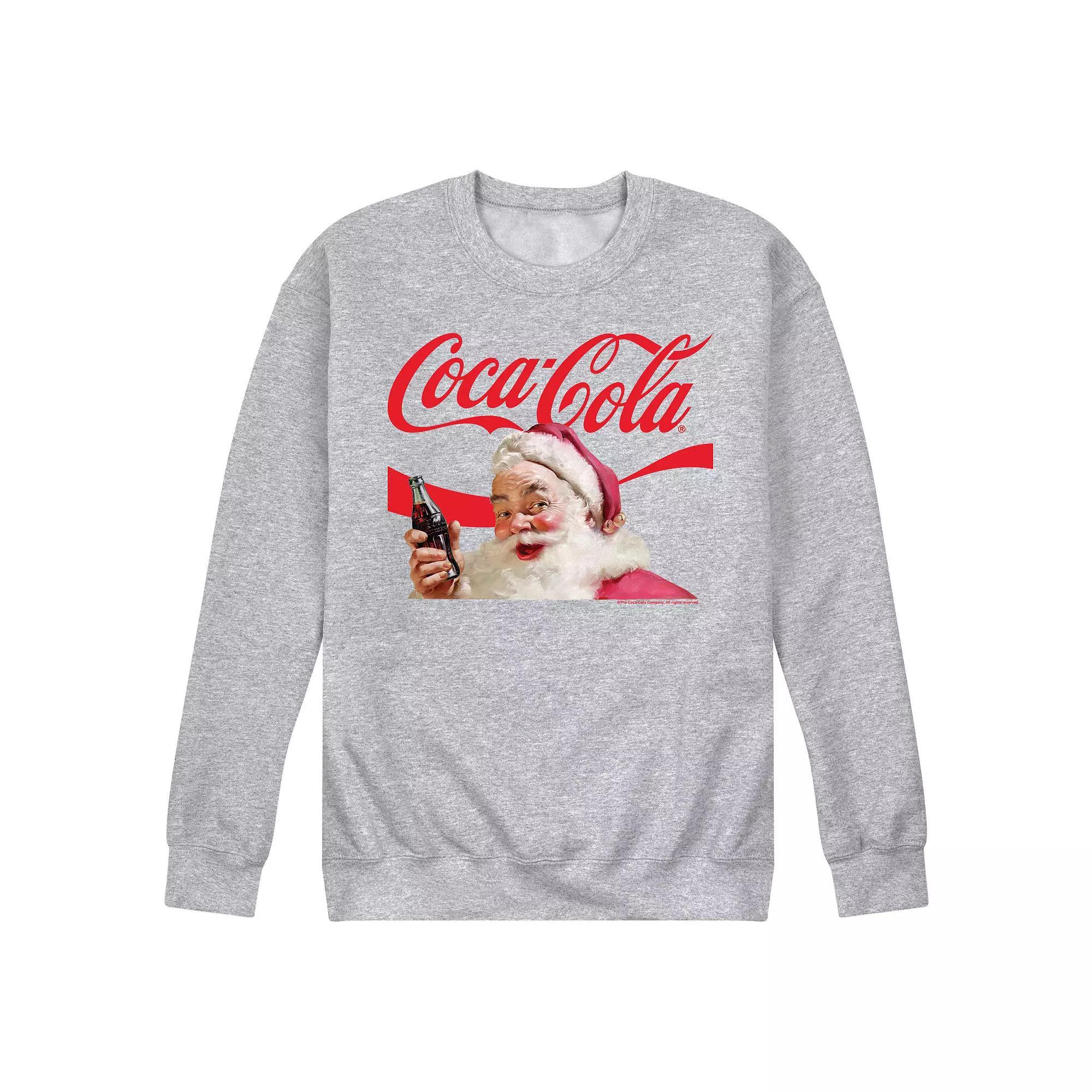 Men's CocaCola Santa Closeup Sweatshirt, Size: XXL, Blue Product Image