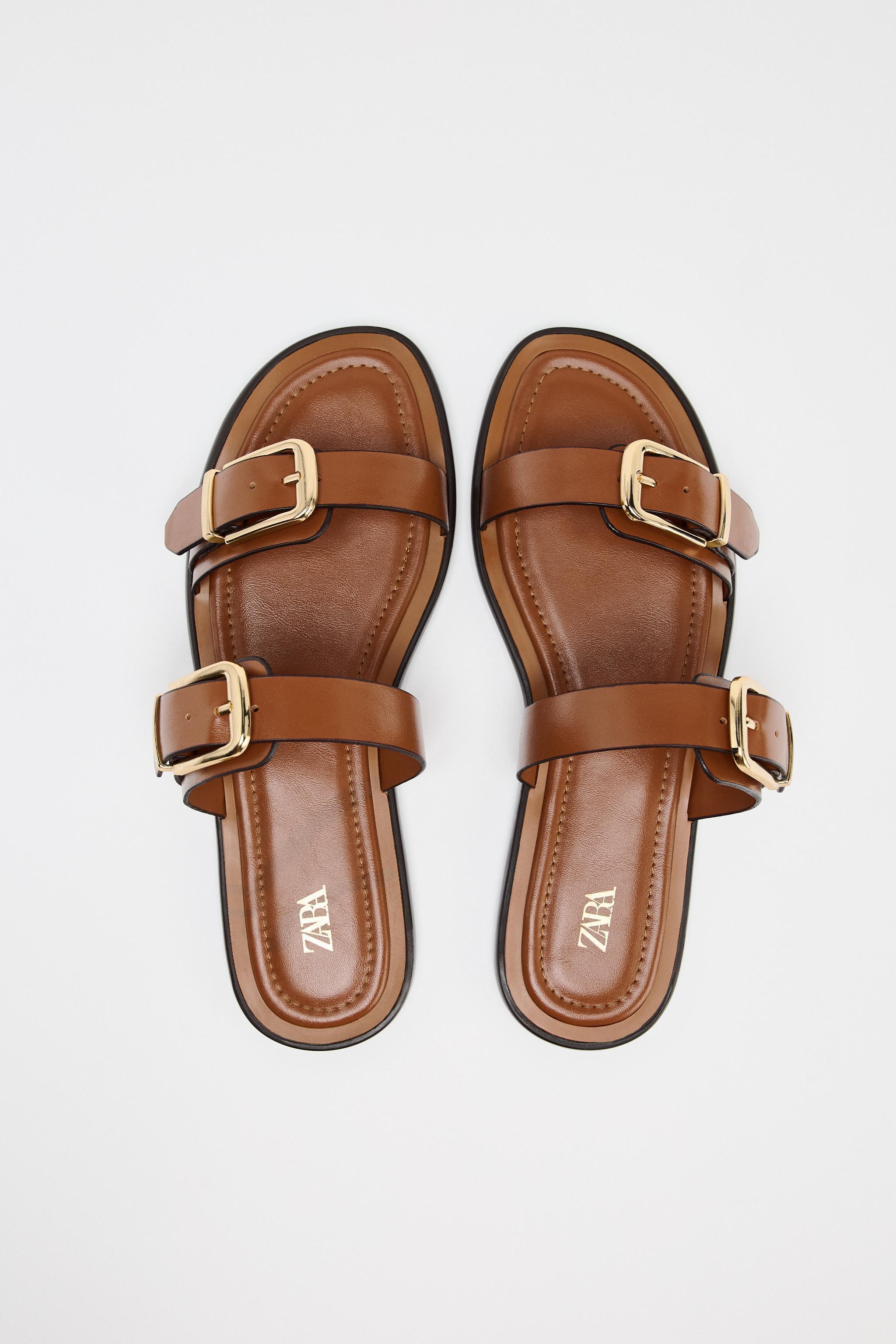 DOUBLE STRAP SLIDE SANDALS Product Image