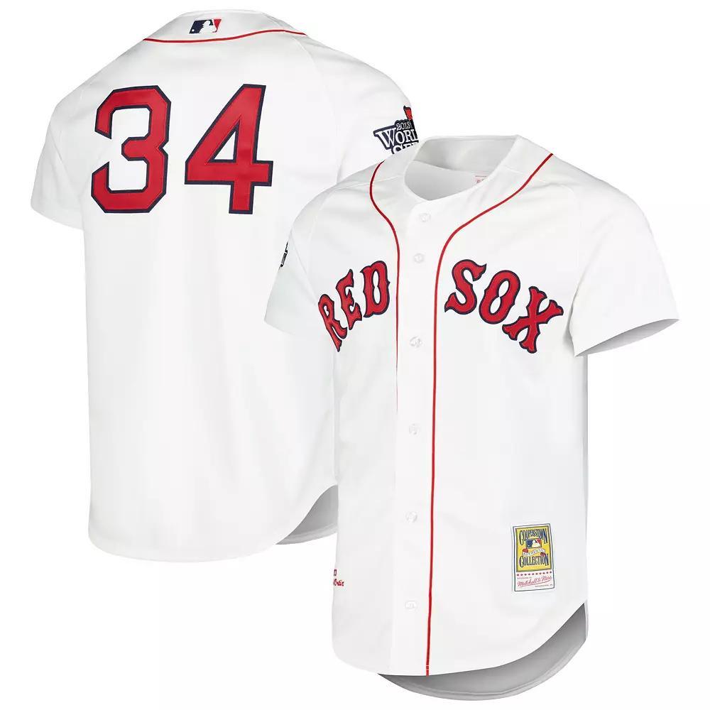 Men's Mitchell & Ness David Ortiz White Boston Red Sox Cooperstown Collection Authentic Jersey,  Product Image
