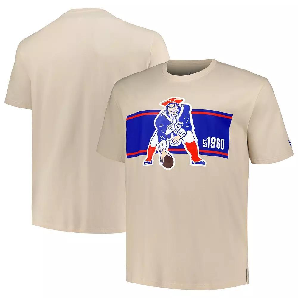 Men's New Era  Cream New England Patriots Third Down Big & Tall Historic T-Shirt, Size: 5XB, Beige Product Image