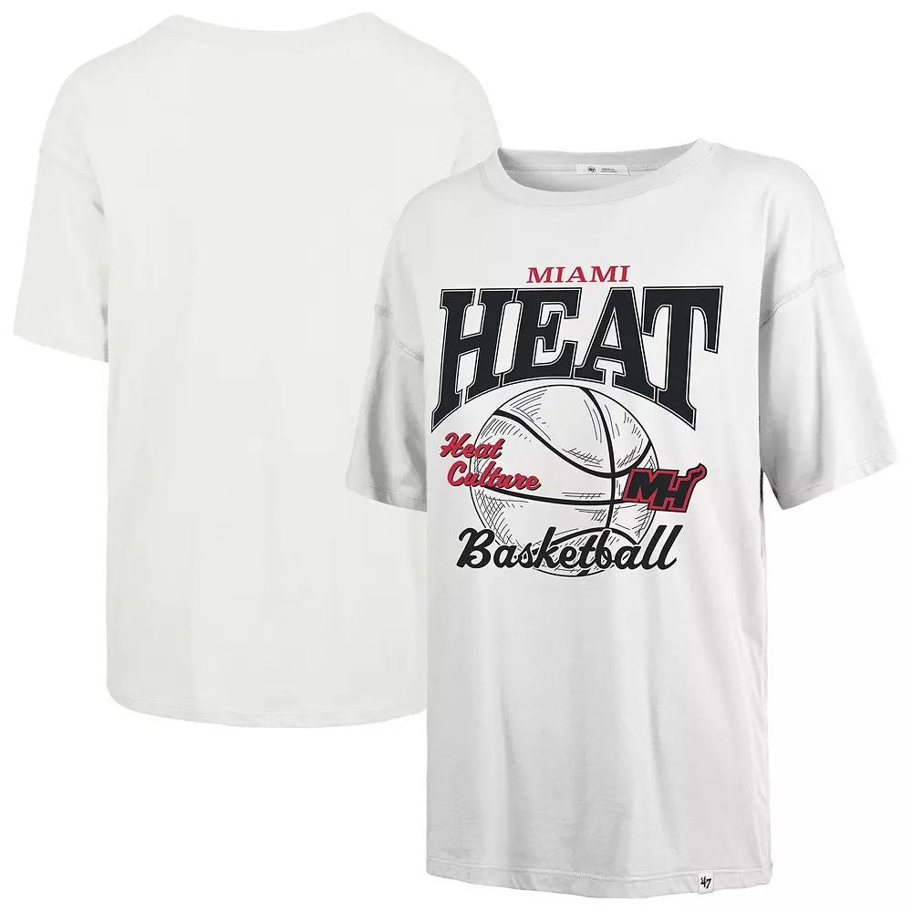 Women's '47 White Miami Heat City Edition Down Court Sadie T-Shirt,  Product Image