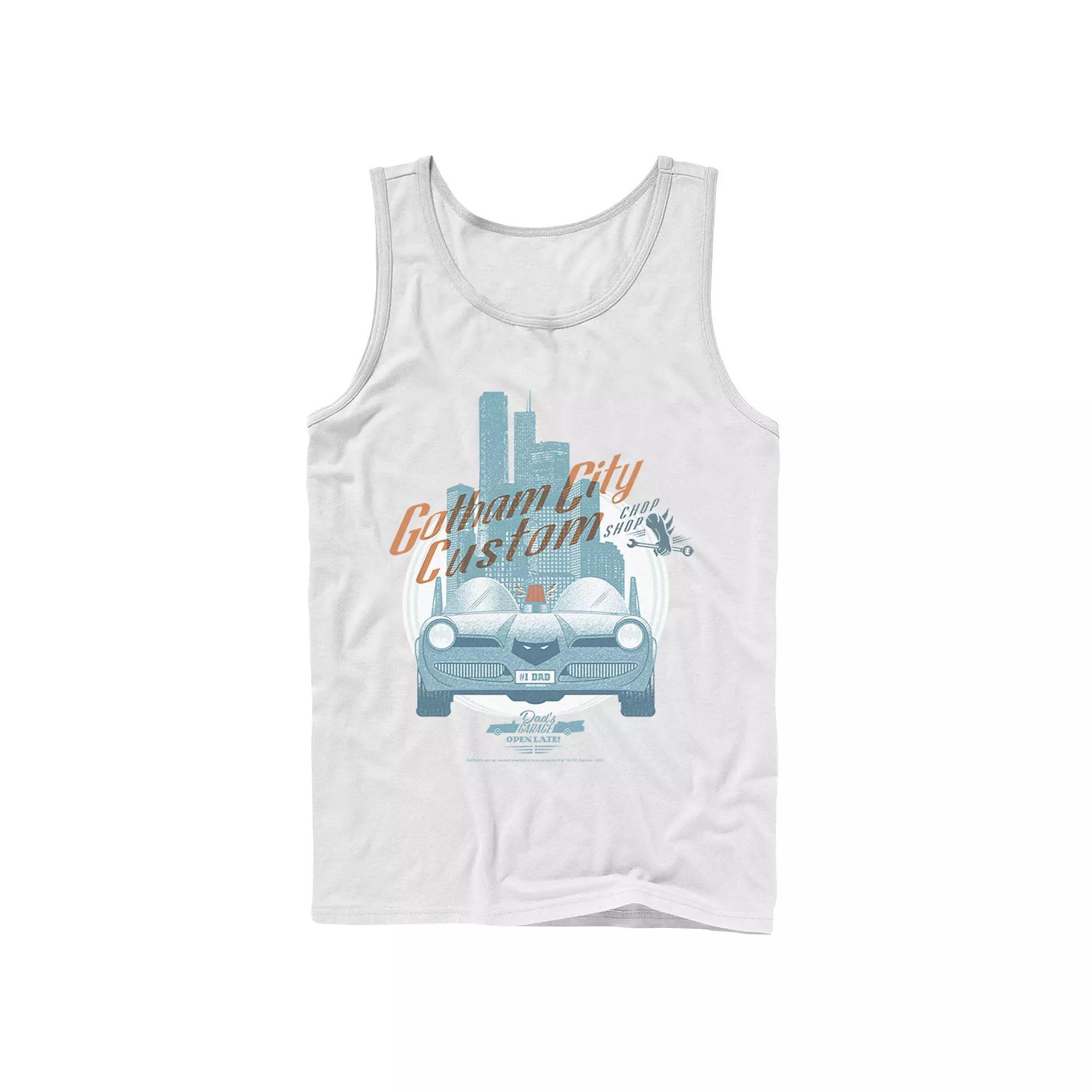 Men's DC Comics Gotham City Customs Shop Poster Tank Top,  Product Image