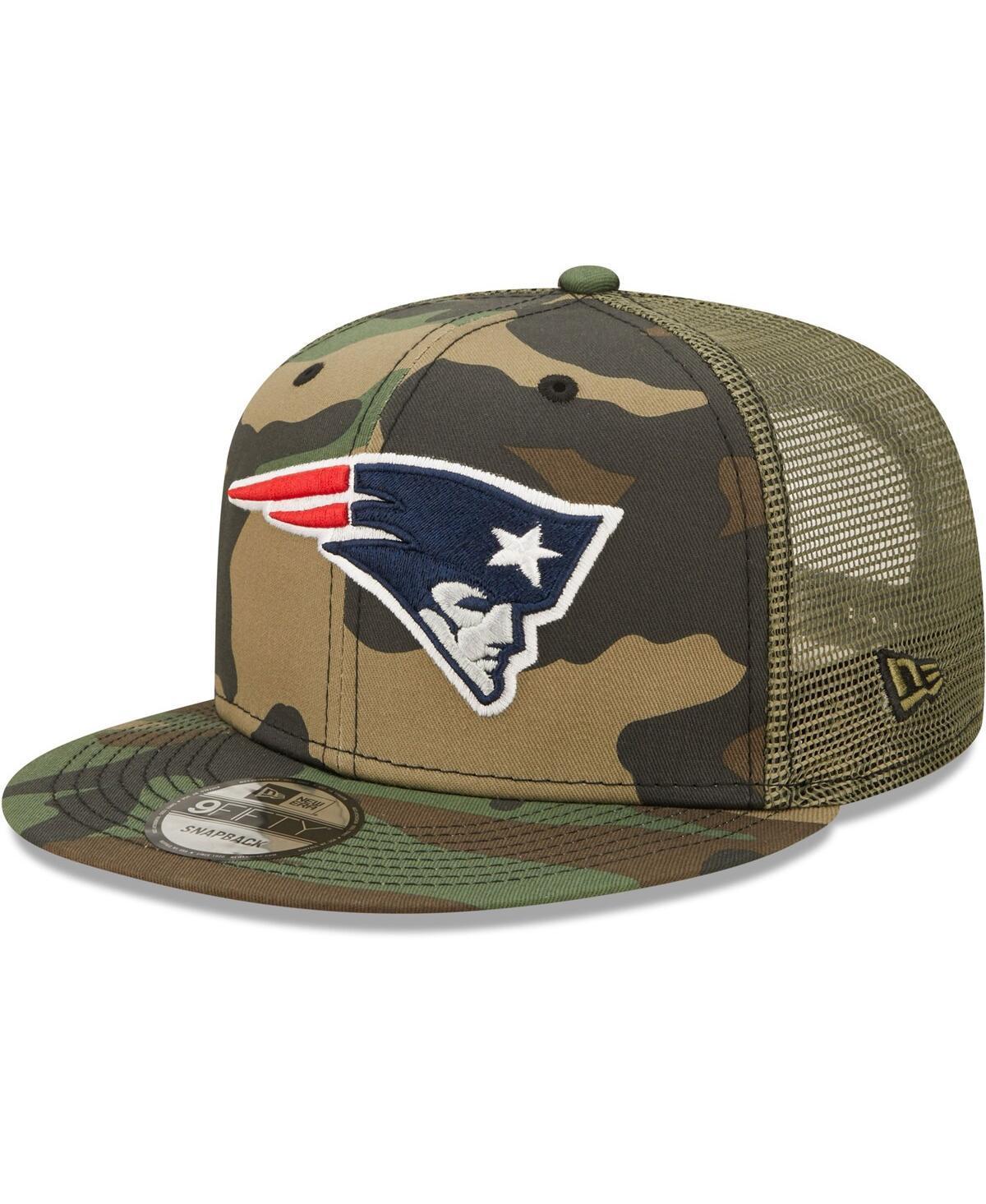 Mens New Era Camo/Olive New England Patriots Trucker 9FIFTY Snapback Hat Product Image