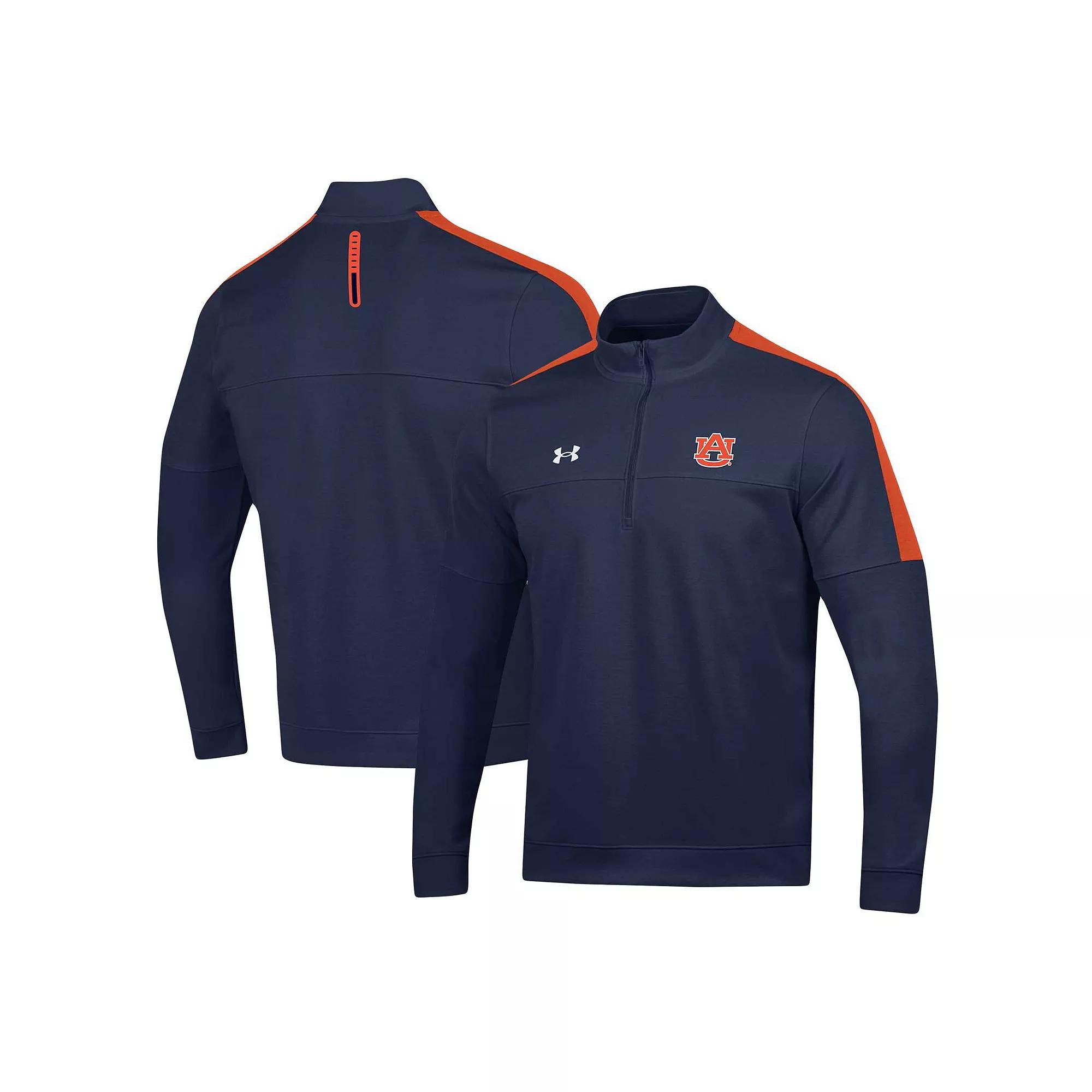 Men's Under Armour Navy Auburn Tigers Midlayer Half-Zip Jacket, Size: XL, Blue Product Image