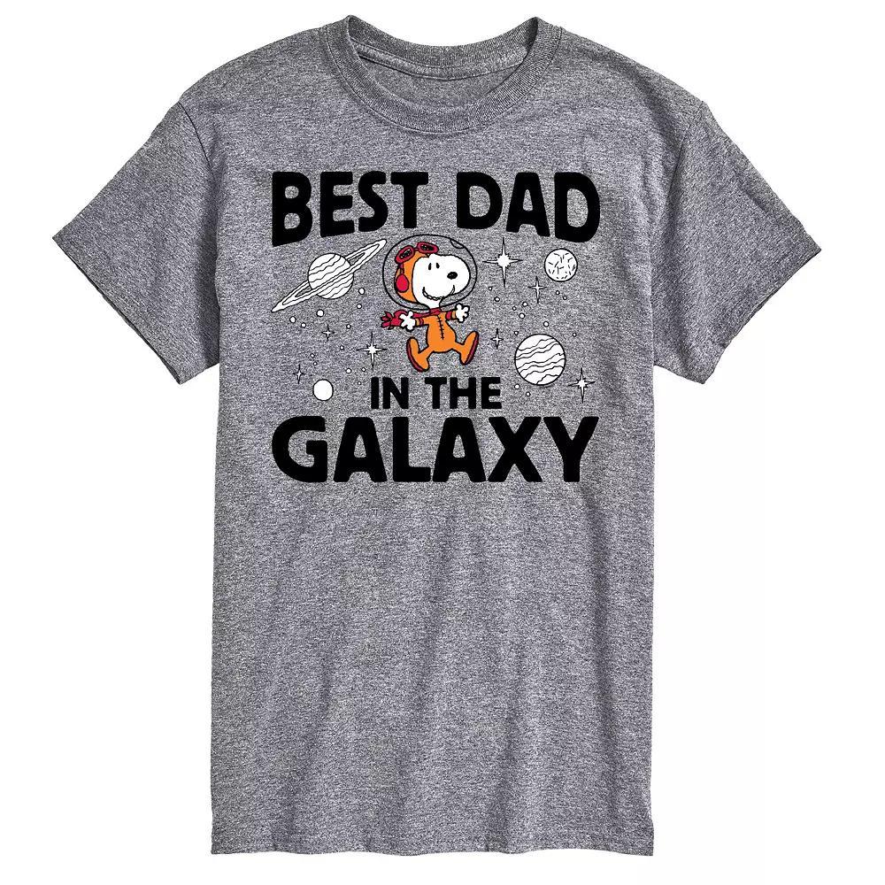 Big & Tall Peanuts Best Dad In Galaxy Snoopy Graphic Tee, Men's, Size: XL Tall, Gray Product Image