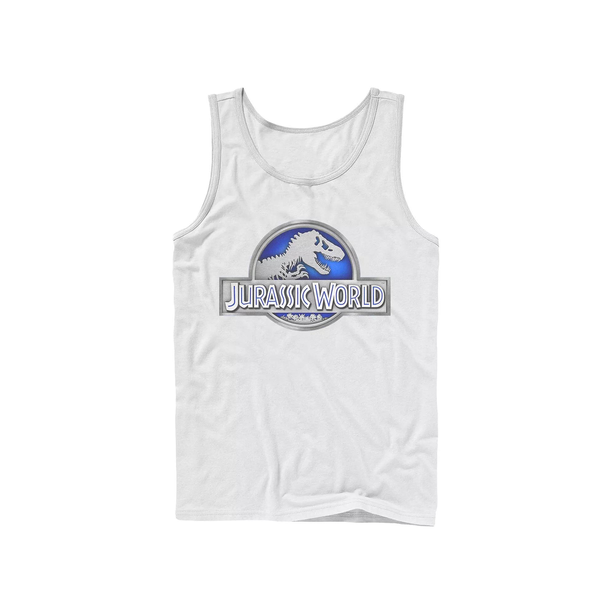 Men's Jurassic World Classic Blue Glow Fossil Logo Graphic Tank Top,  Product Image