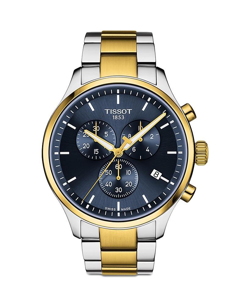 Tissot Chrono Xl Classic Two Tone Stainless Steel Navy Dial Bracelet Watch Product Image