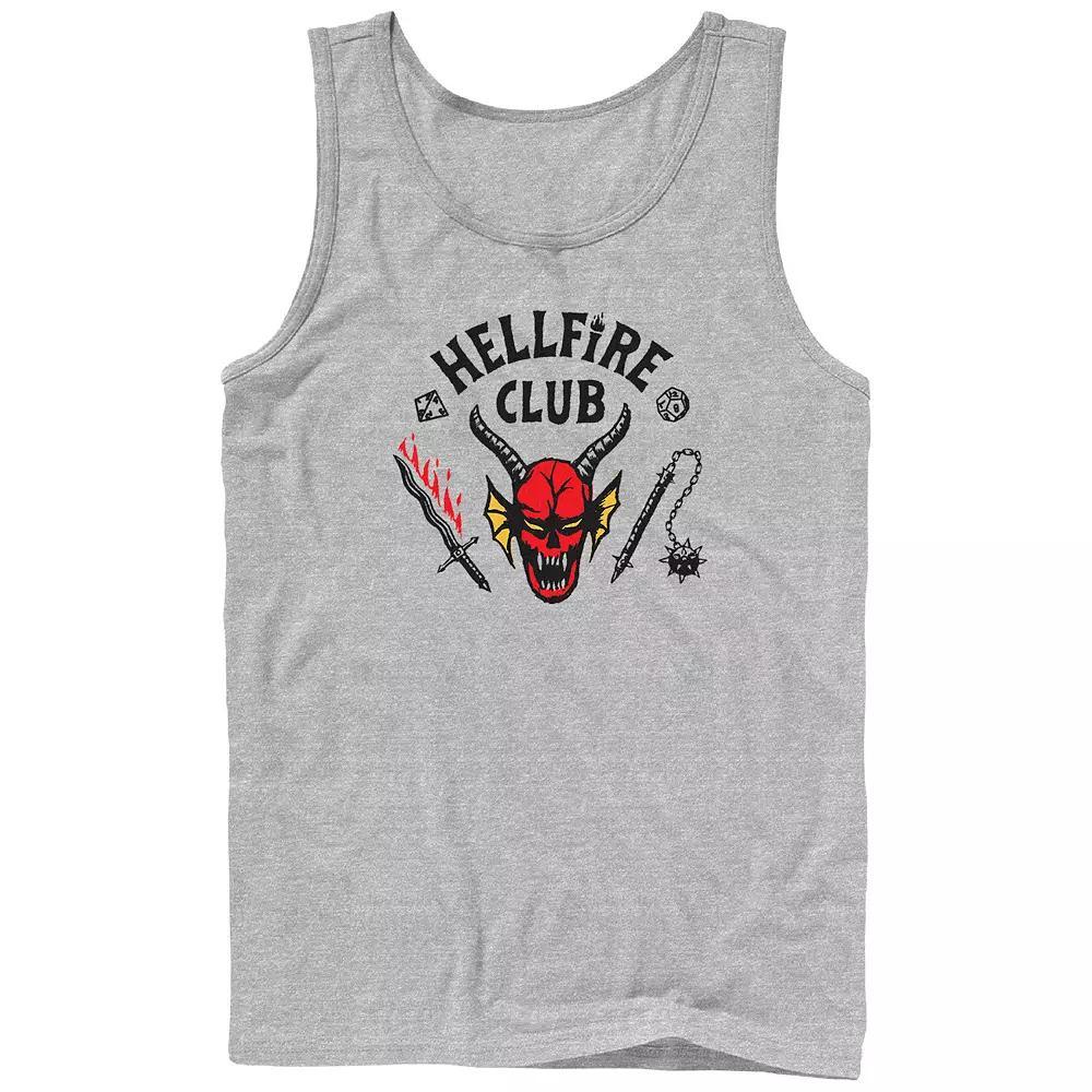 Men's Netflix Stranger Things Hellfire Club Logo Graphic Tank Top, Size: Small, Grey Product Image