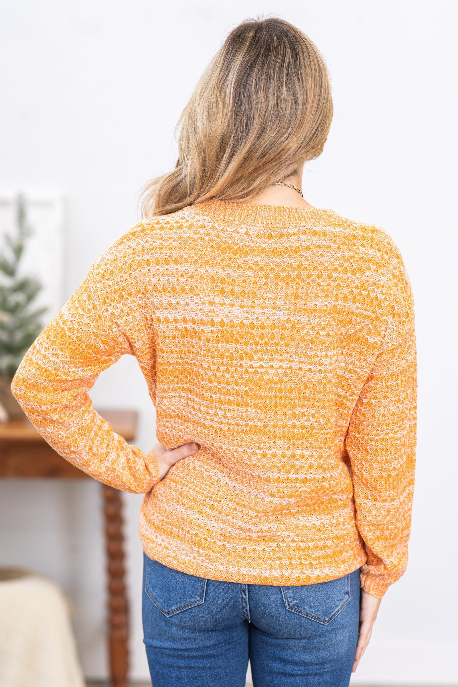 Orange Space Dyed Pullover Sweater Product Image