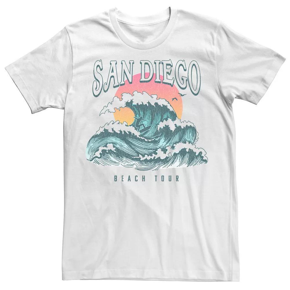 Men's San Diego Beach Wave Surf Tour Tee, Size: Small, White Product Image