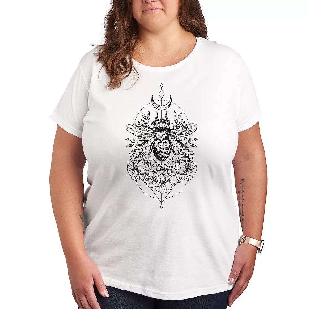 Plus Astrological Floral Bee Graphic Tee, Women's,  Product Image