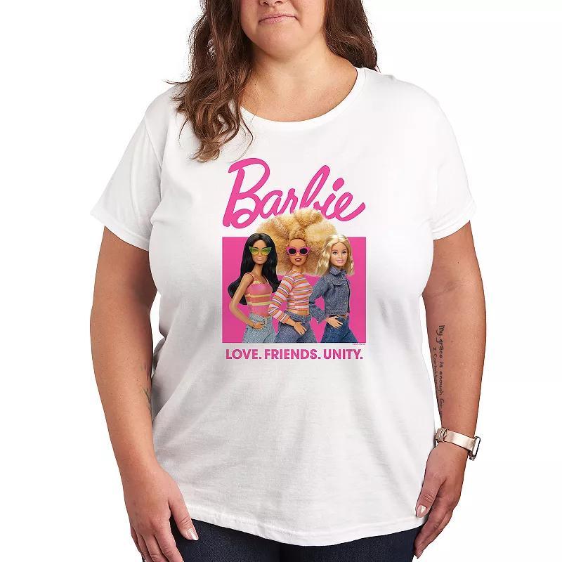 Plus Barbie® Love Friends Unity Graphic Tee, Women's, Size: 3XL, White Product Image