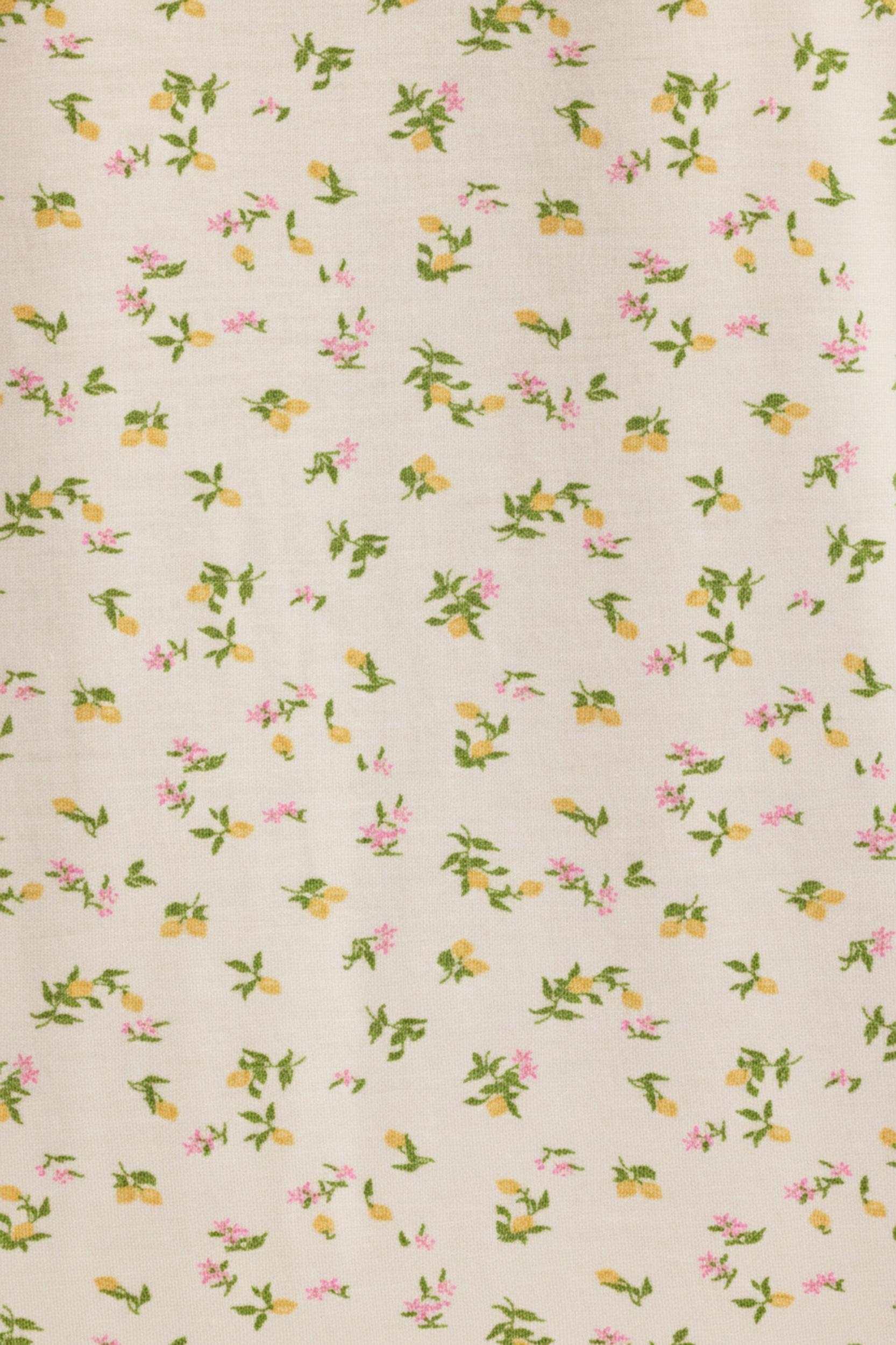 Modal Ruffle-Trim Pyjama Shorts in Lemon Print Product Image