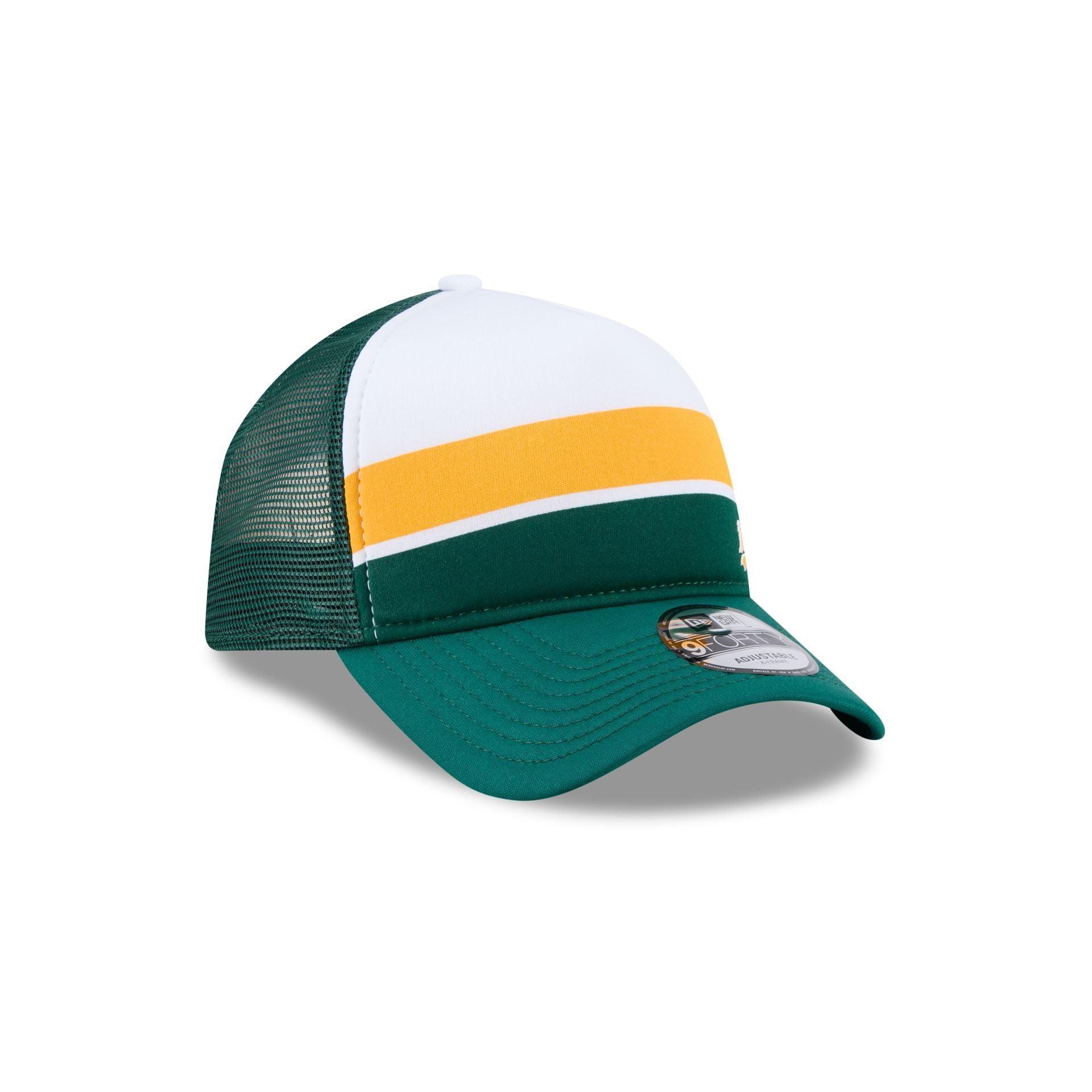 Oakland Athletics Color Block 9FORTY A-Frame Trucker Snapback Hat Male Product Image