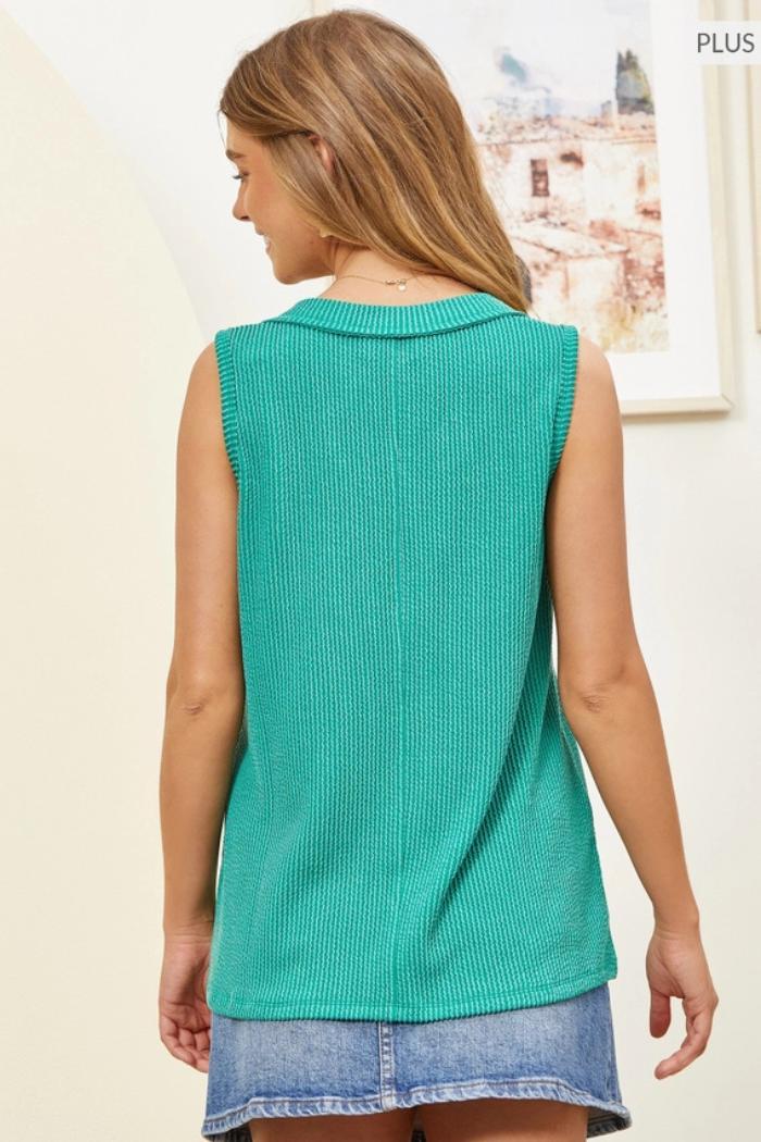 Plus Size Casual V Neck Tank Top Product Image