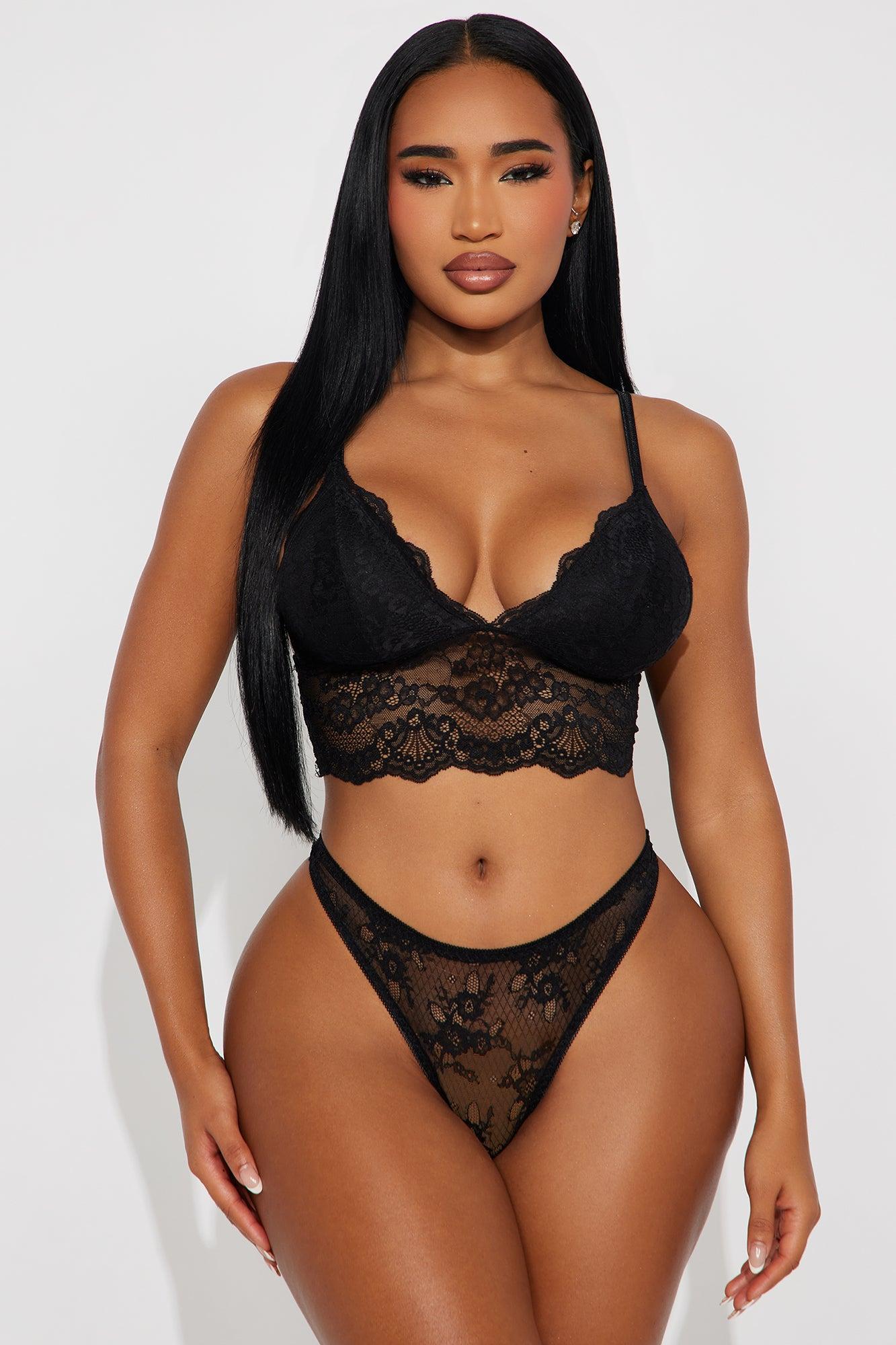 Lace Bralette Top  - Black Product Image