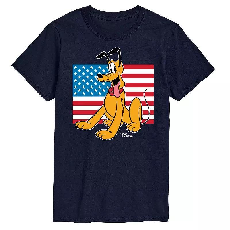 Disney's Pluto Men's Americana Flag Graphic Tee, Size: XXL, Blue Product Image