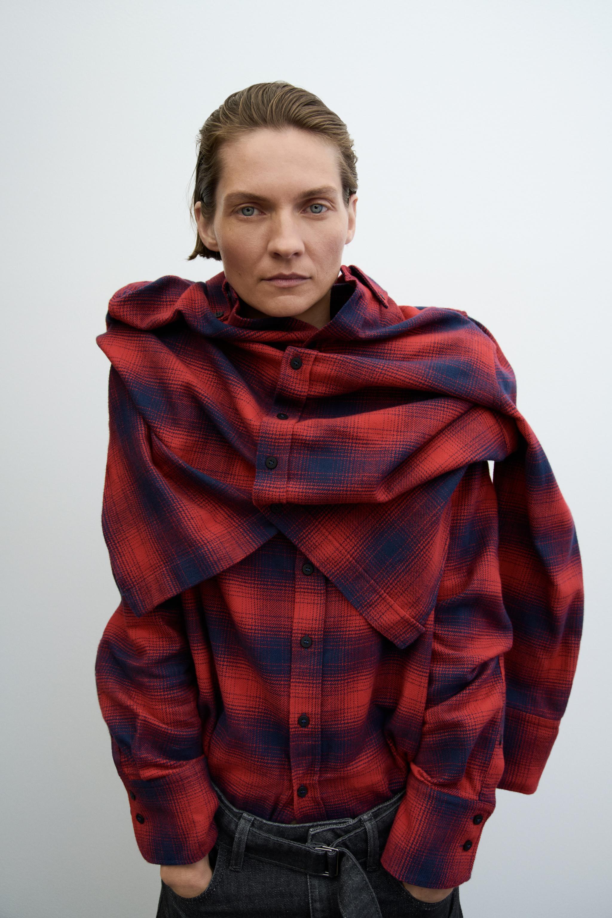 PLAID FLANNEL SHIRT ZW COLLECTION Product Image