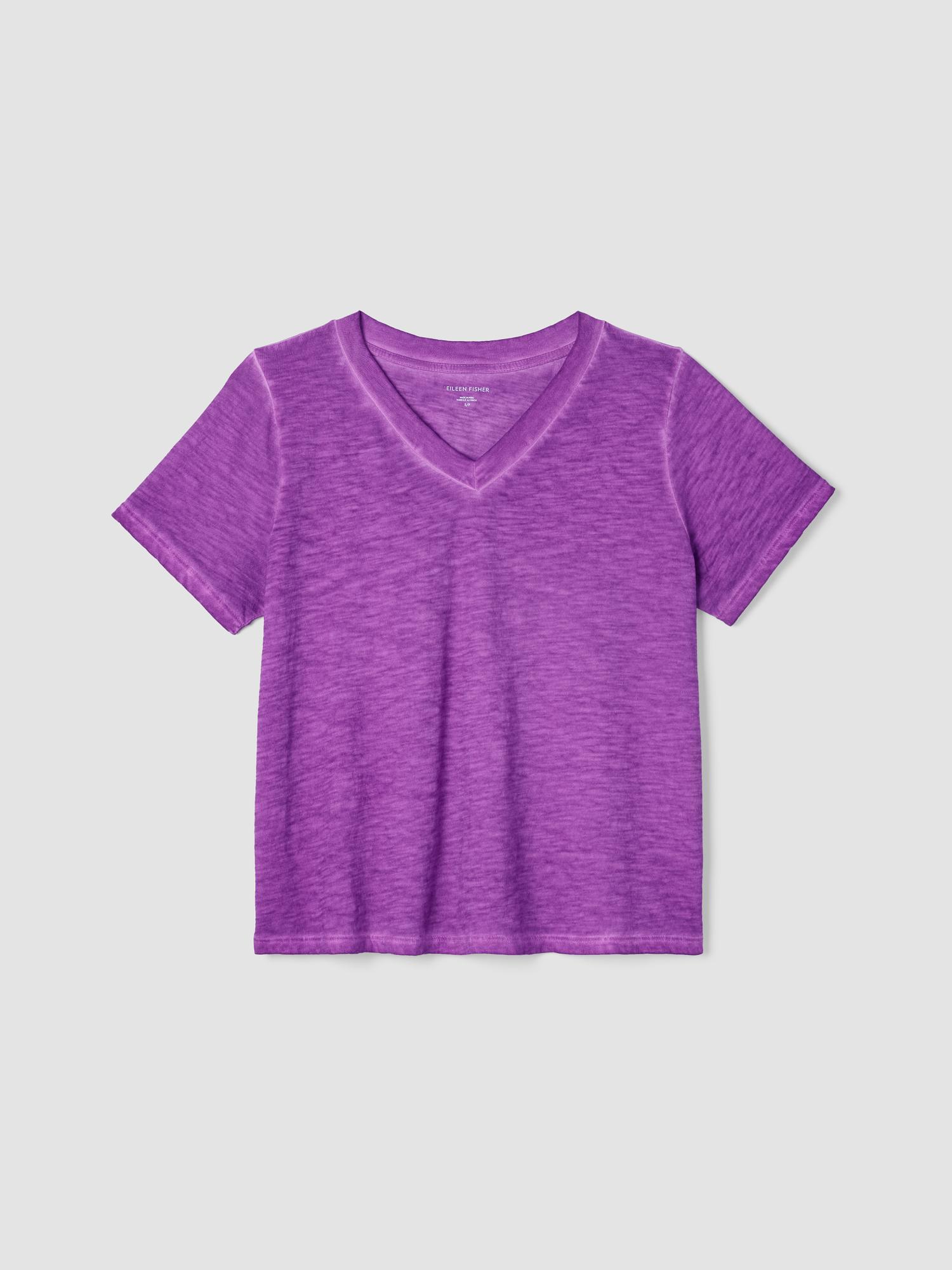 EILEEN FISHER Organic Cotton Hazy Slub V-Neck Teefemale Product Image