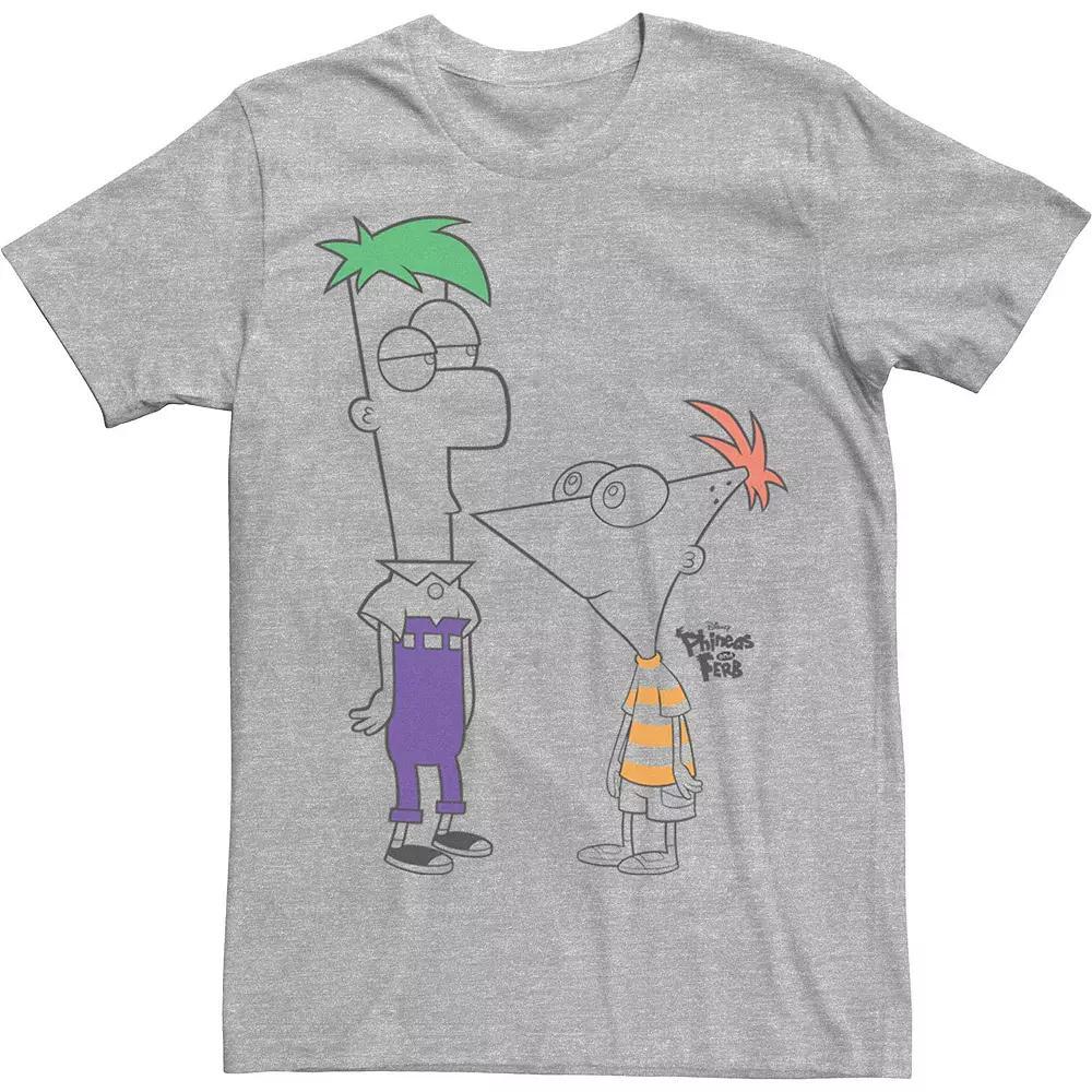 Disney's Phineas And Ferb Boys Of Summer Men's Tee, Size: XXL, Athletic Grey Product Image