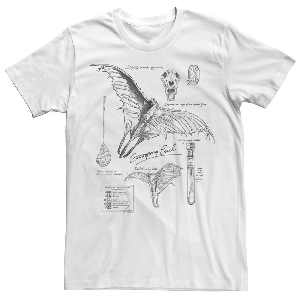 Men's Fantastic Beasts And Where To Find Them Swooping Evil Study Lab Notes Tee, Size: Medium, White Product Image