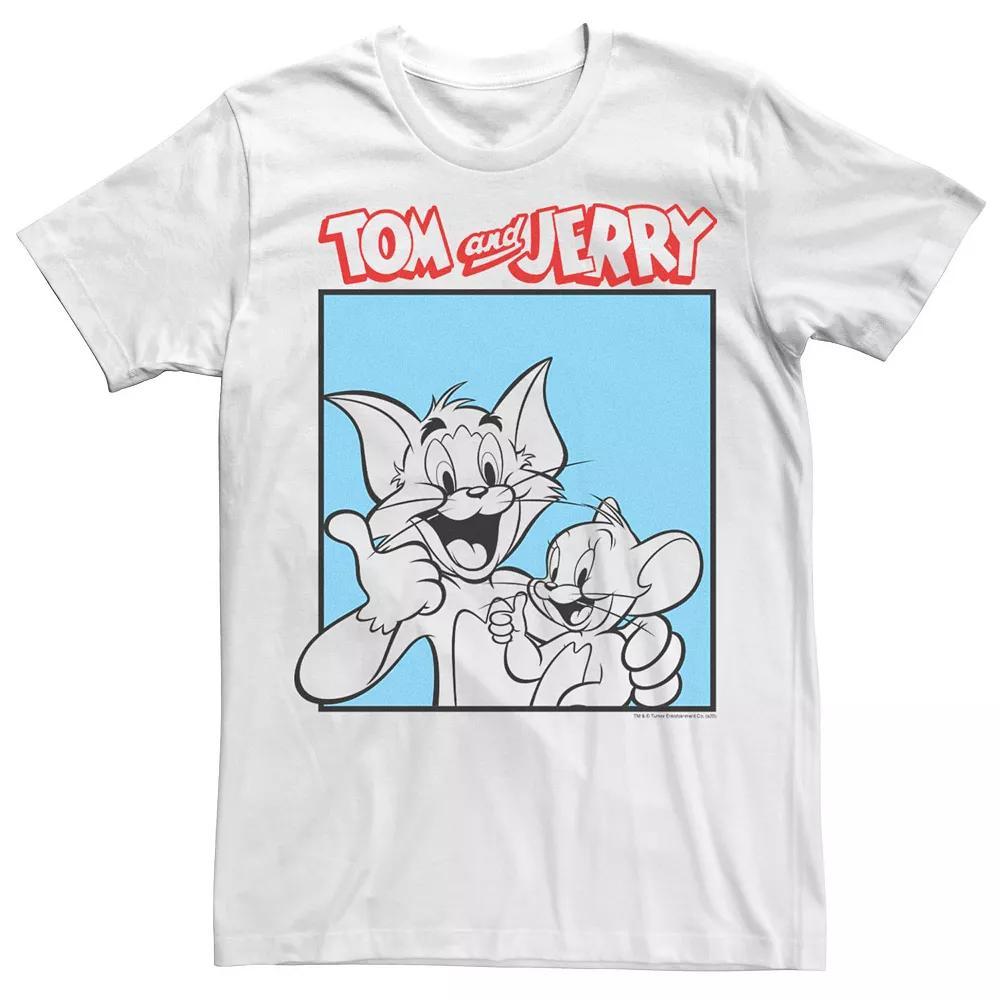Men's Tom And Jerry Black And White Portrait Logo Tee,  Product Image