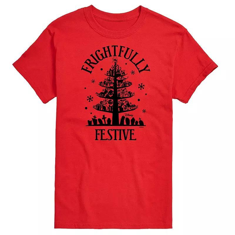 Men's Nightmare Before Christmas Frightfully Festive Tee, Size: 3XB, White Product Image