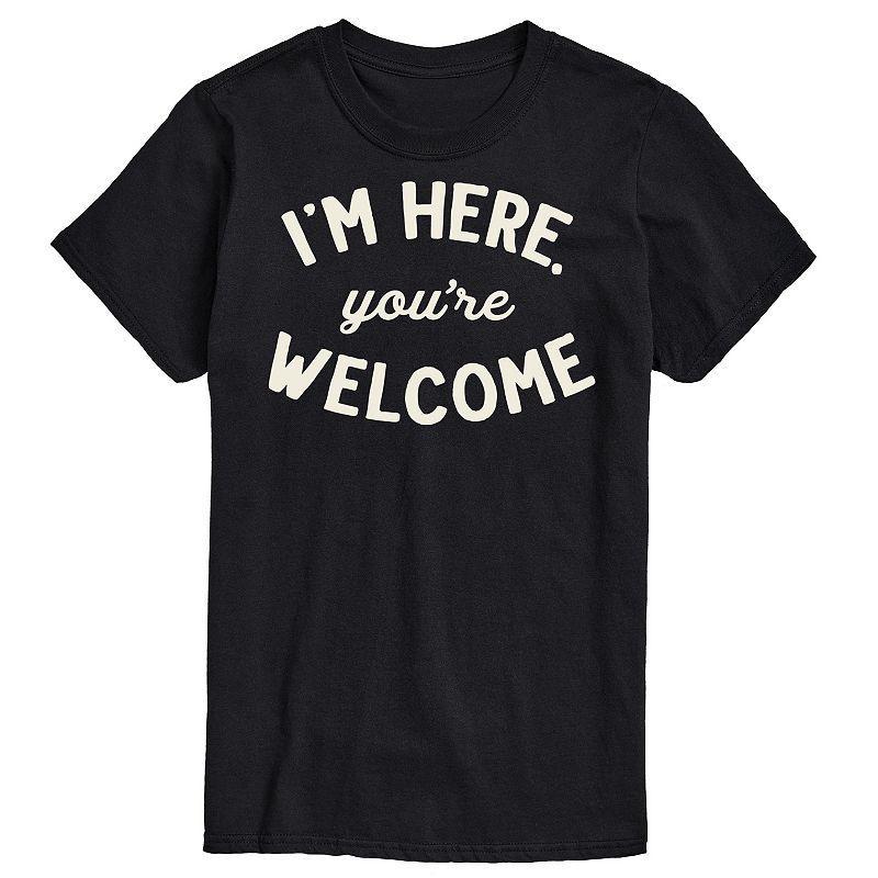 Big & Tall "Im Here You're Welcome" Graphic Tee, Men's, Size: Large Tall, Black Product Image