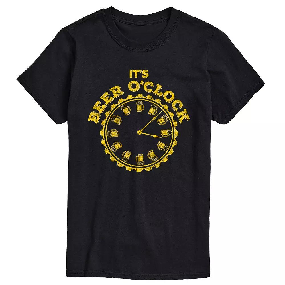 Men's It's Beer O'Clock Graphic Tee, Size: Large, Black Product Image