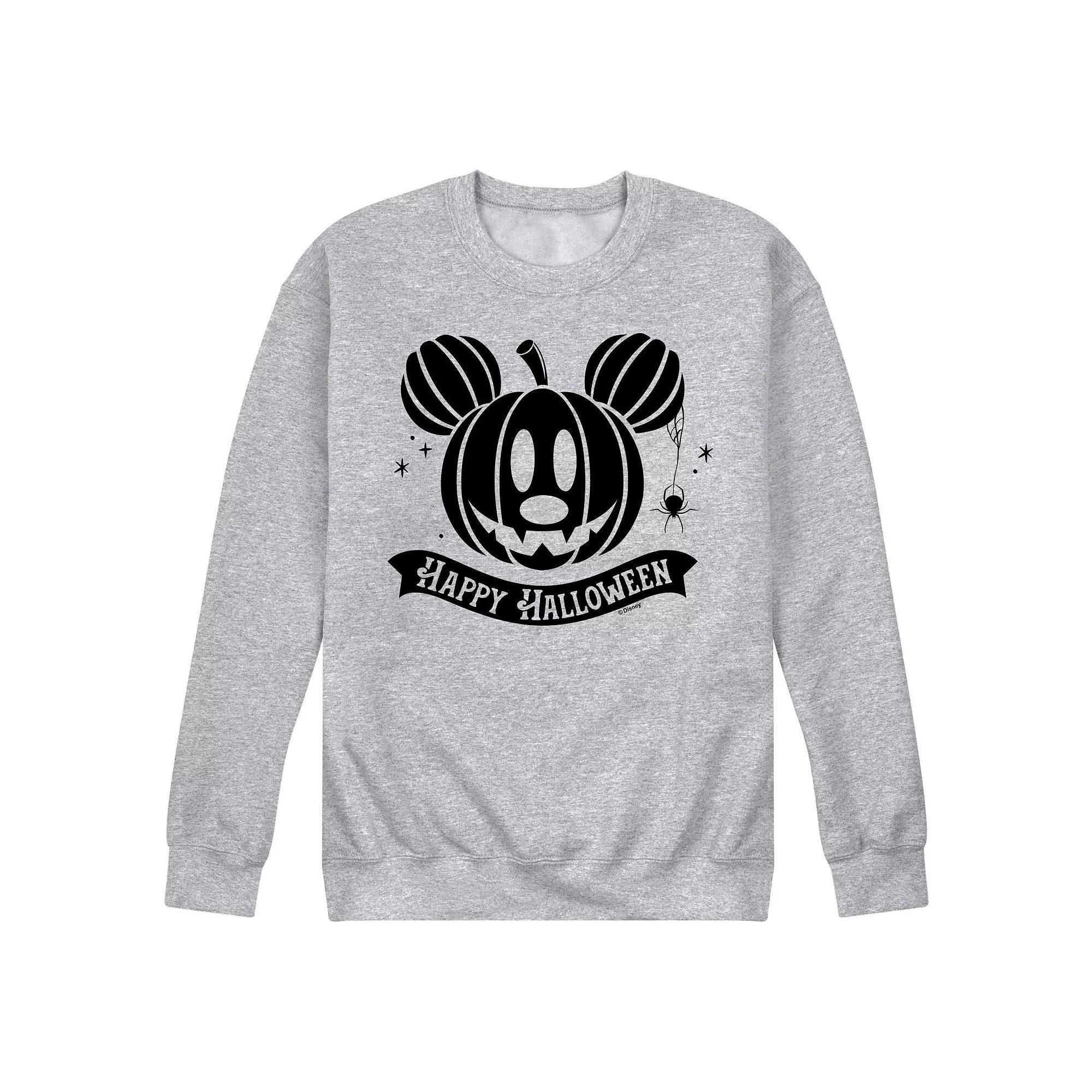 Disney's Mickey Mouse Men's Happy Halloween Pumpkin Fleece Sweatshirt,  Product Image