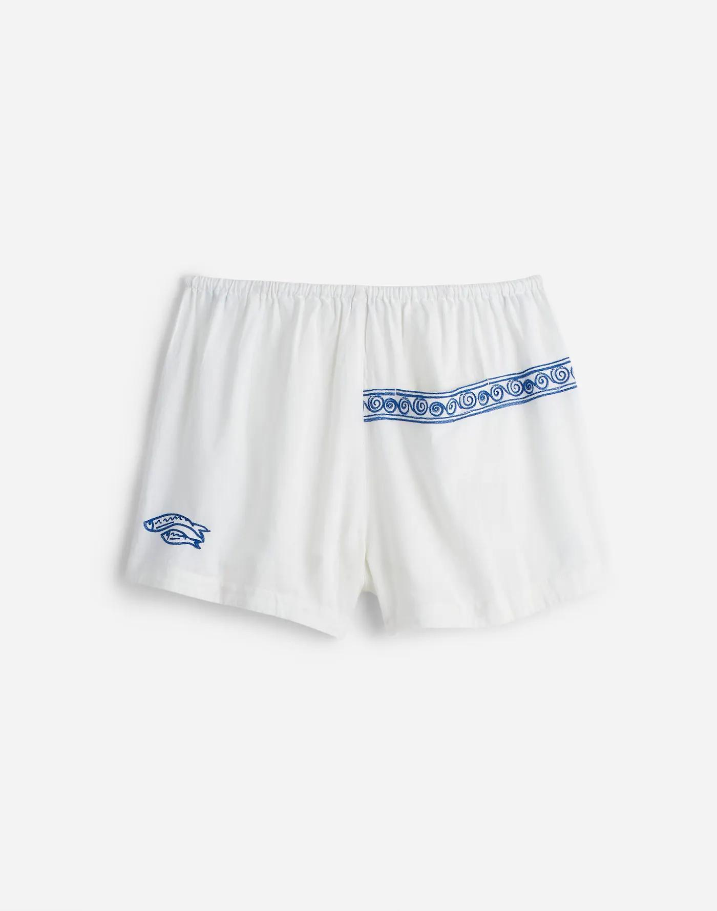 Madewell x Lisa Says Gah! Embroidered Drawstring Pull-On Shorts Product Image