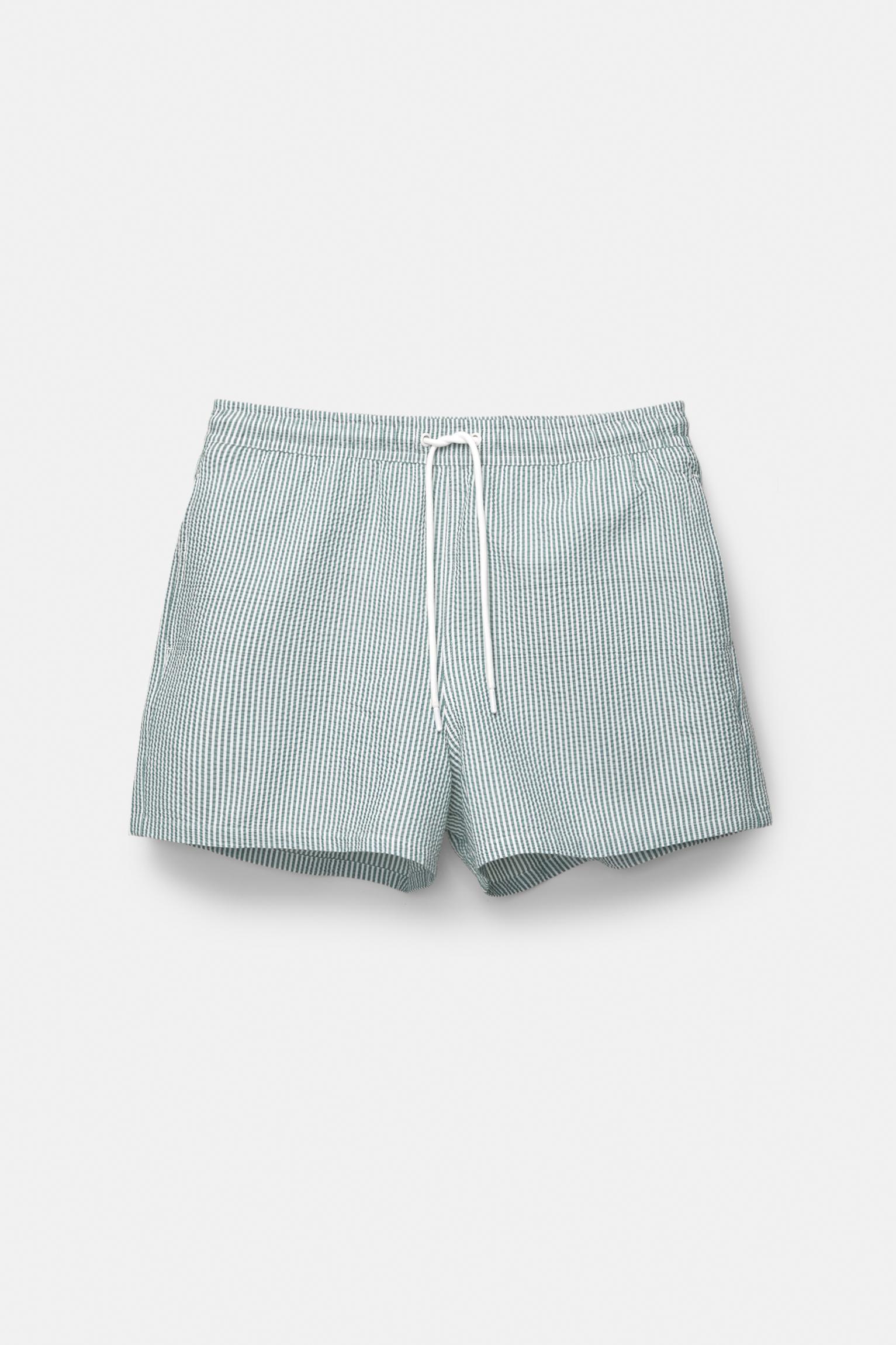 Striped seersucker swimming trunks Product Image